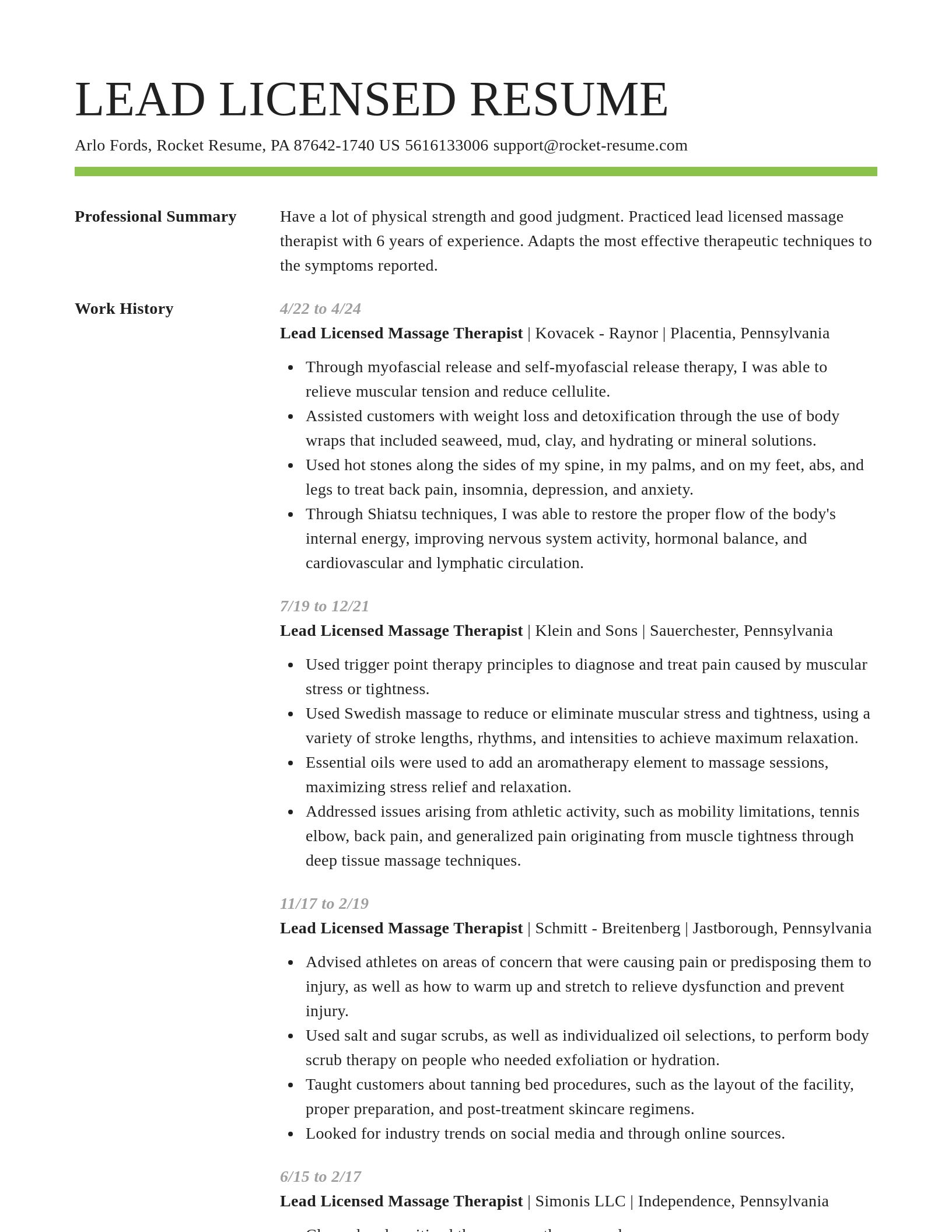 Smart resume template