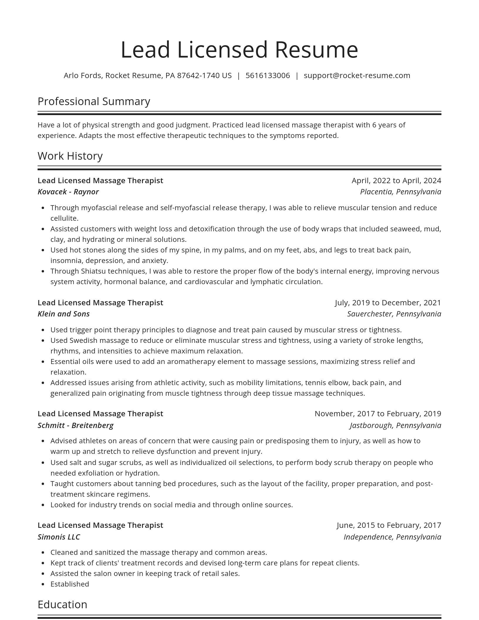 Spotlight resume template