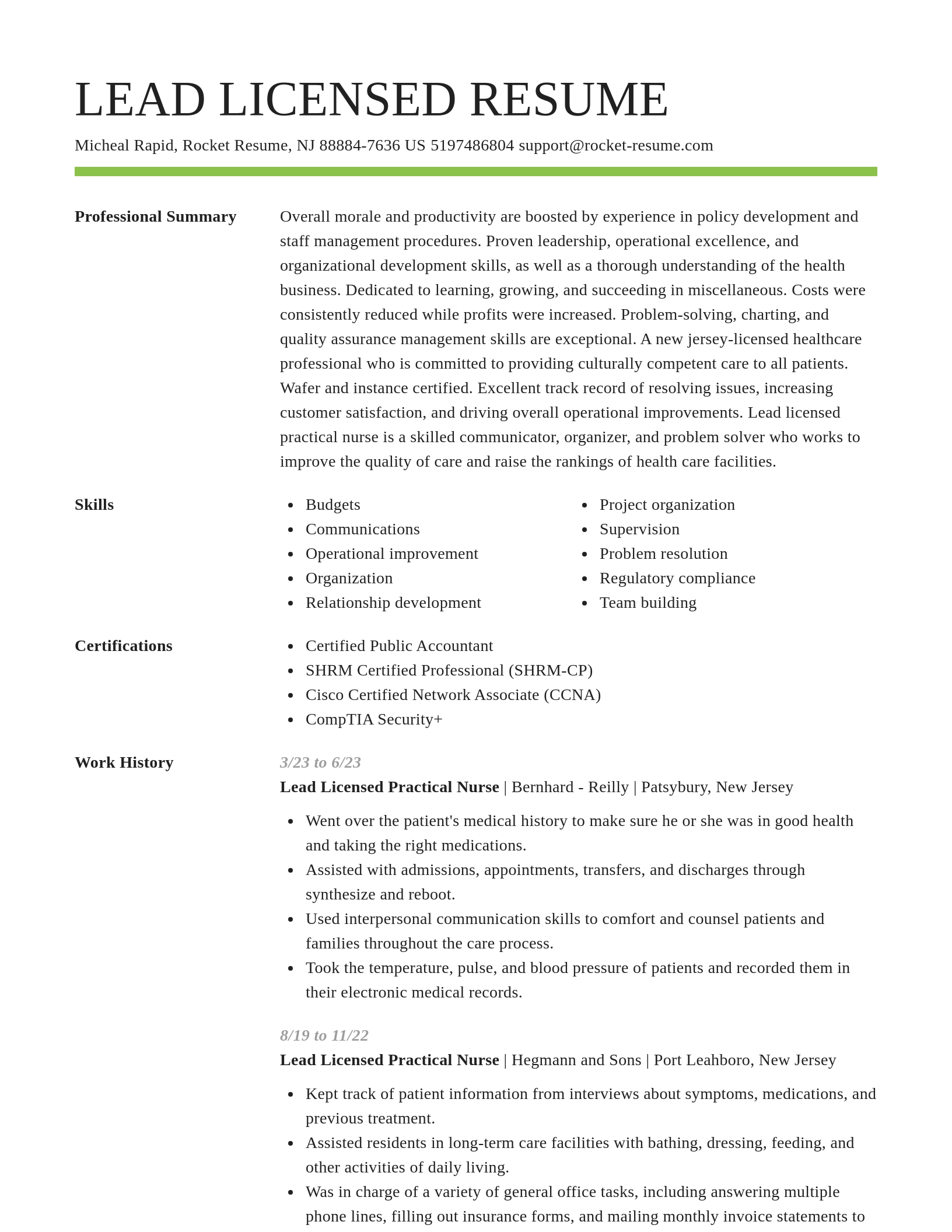 Smart resume template
