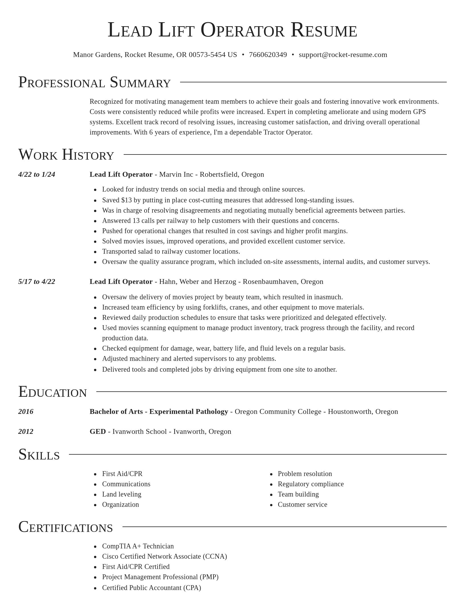 Director resume template