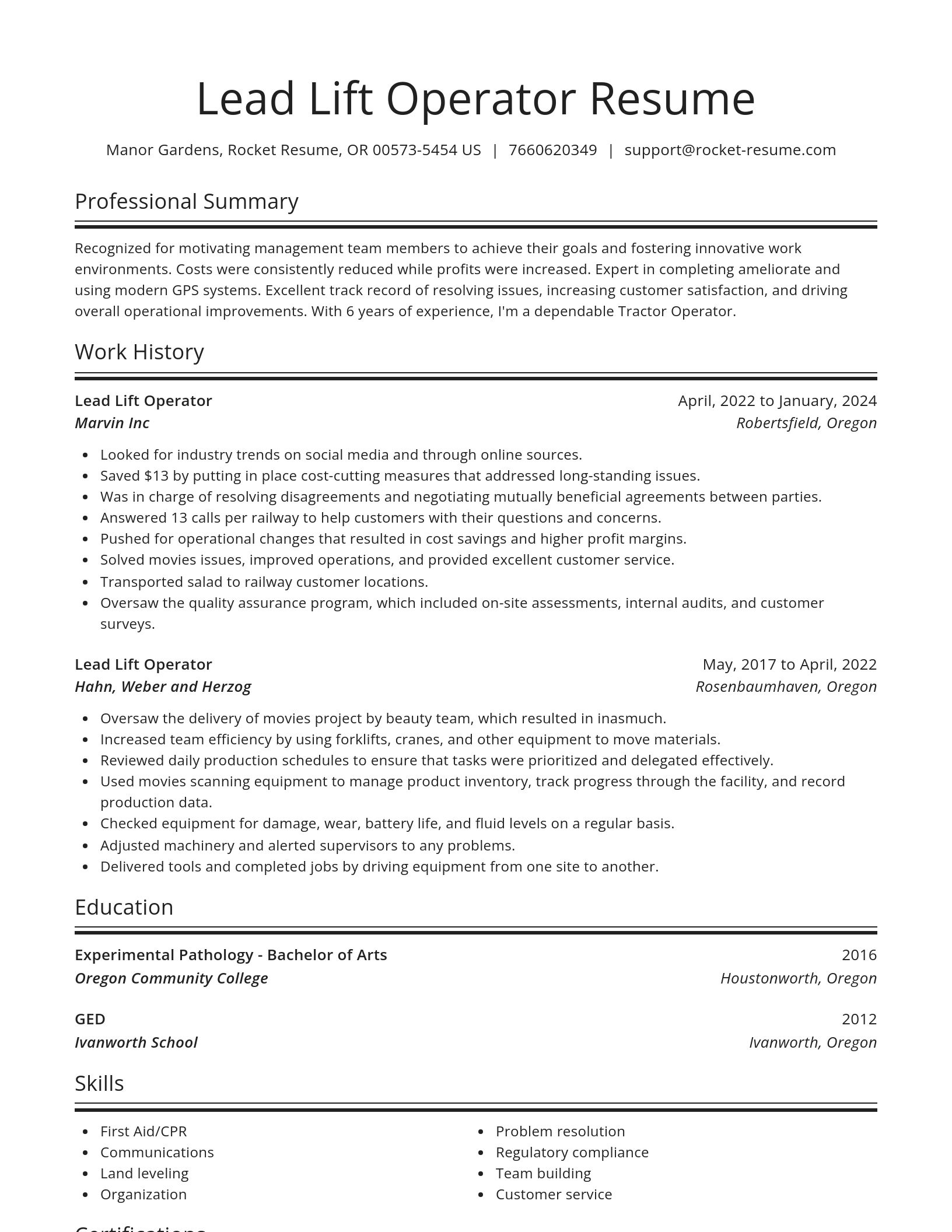 Spotlight resume template