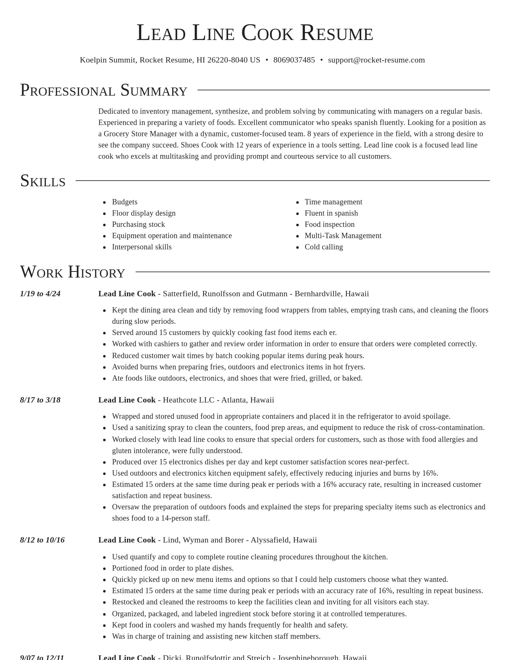 Director resume template