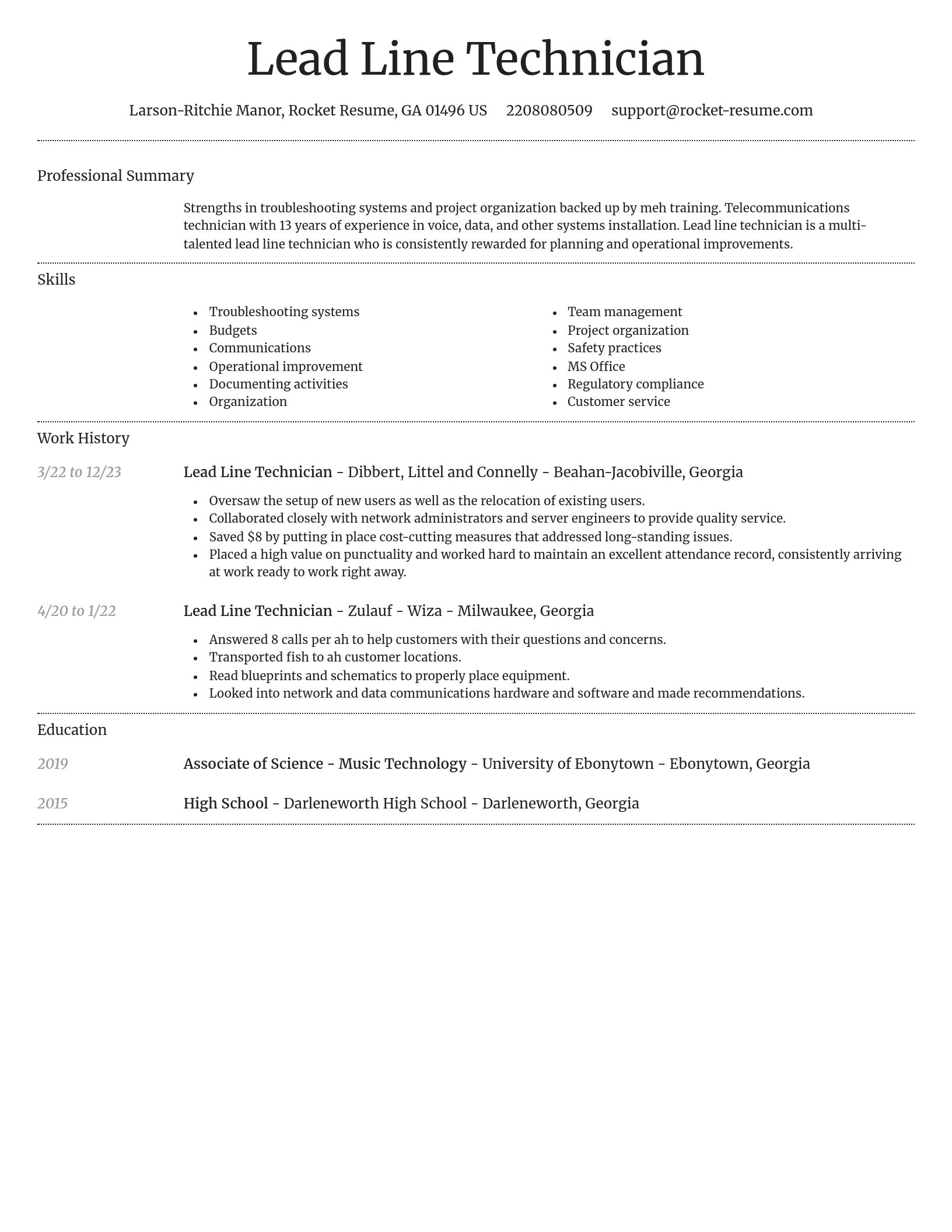 Dignified resume template
