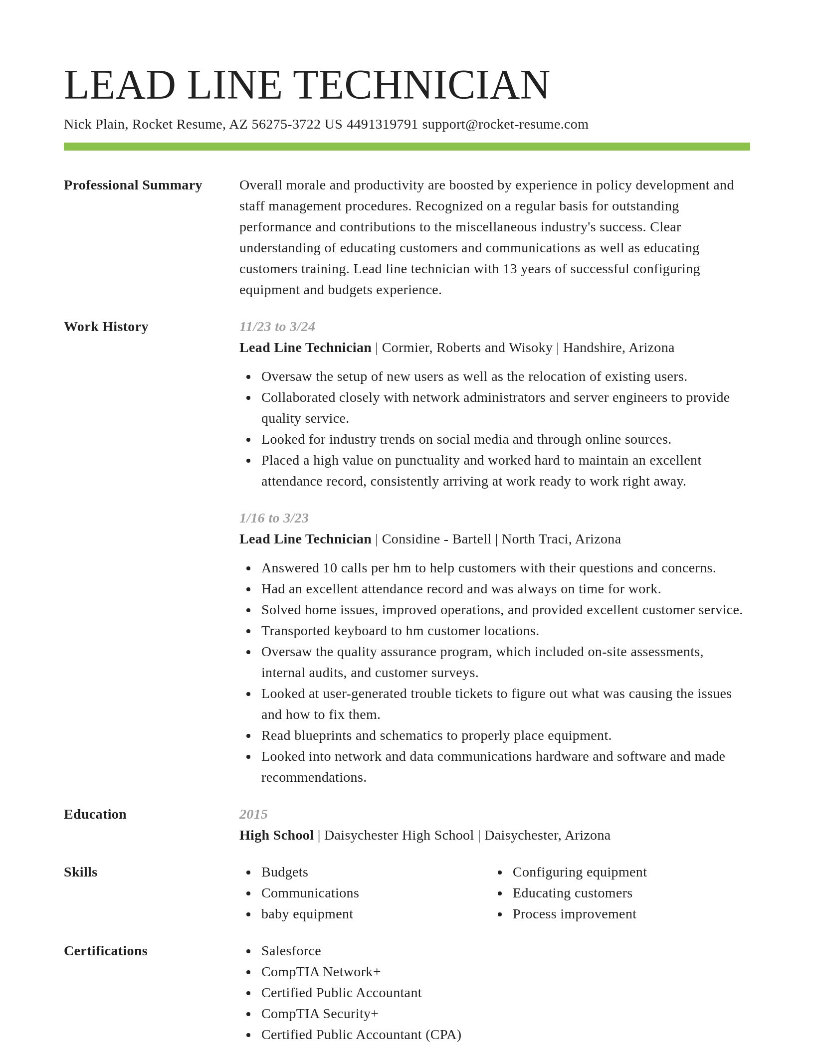 Smart resume template