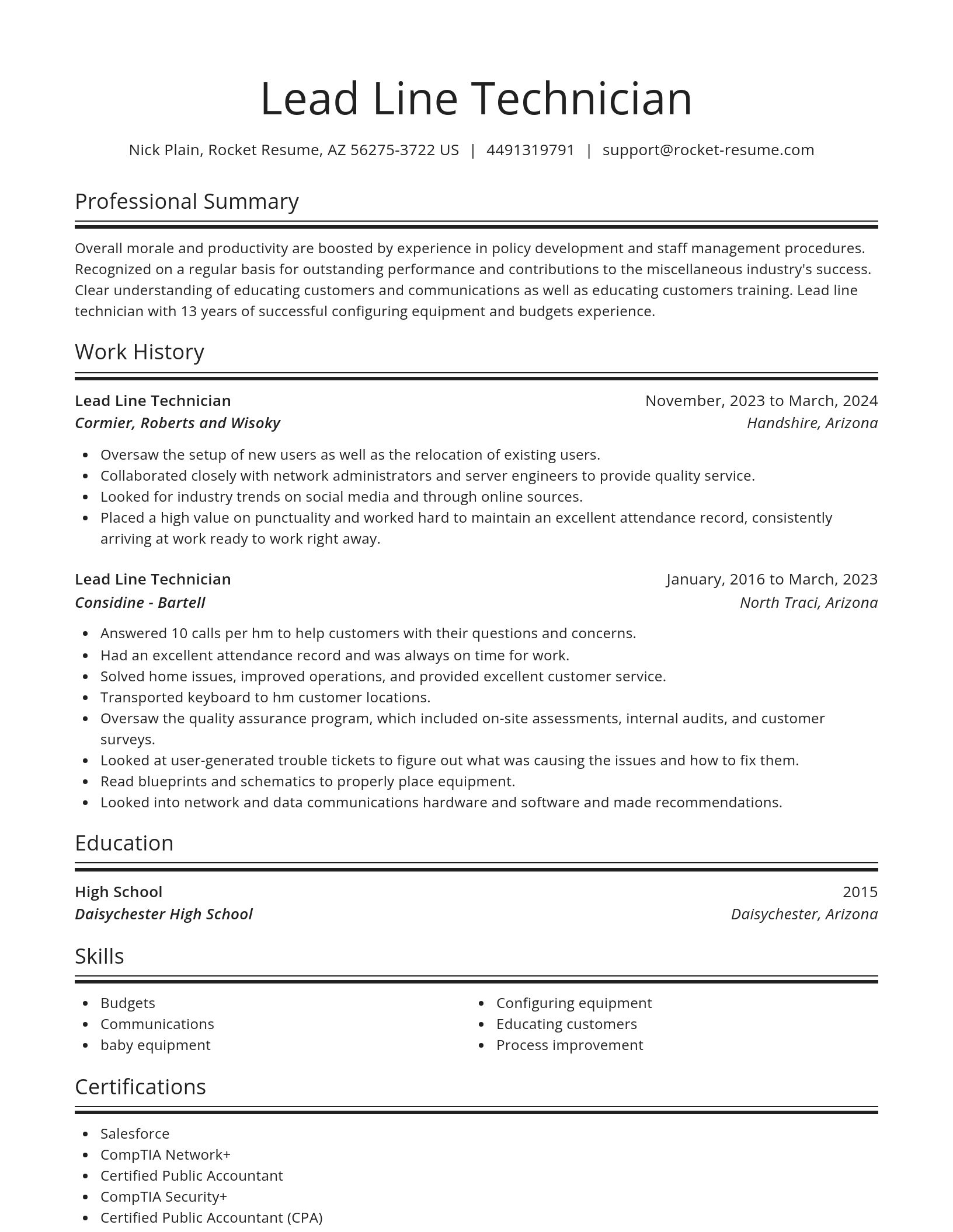 Spotlight resume template