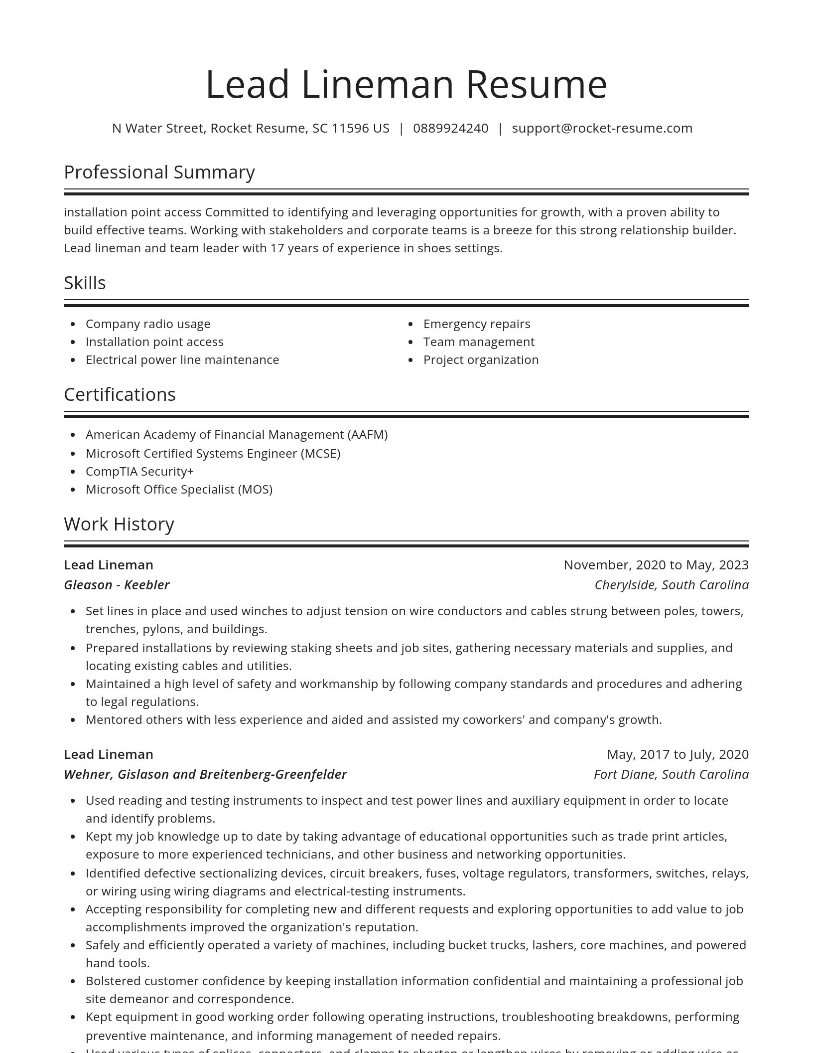 Spotlight resume template