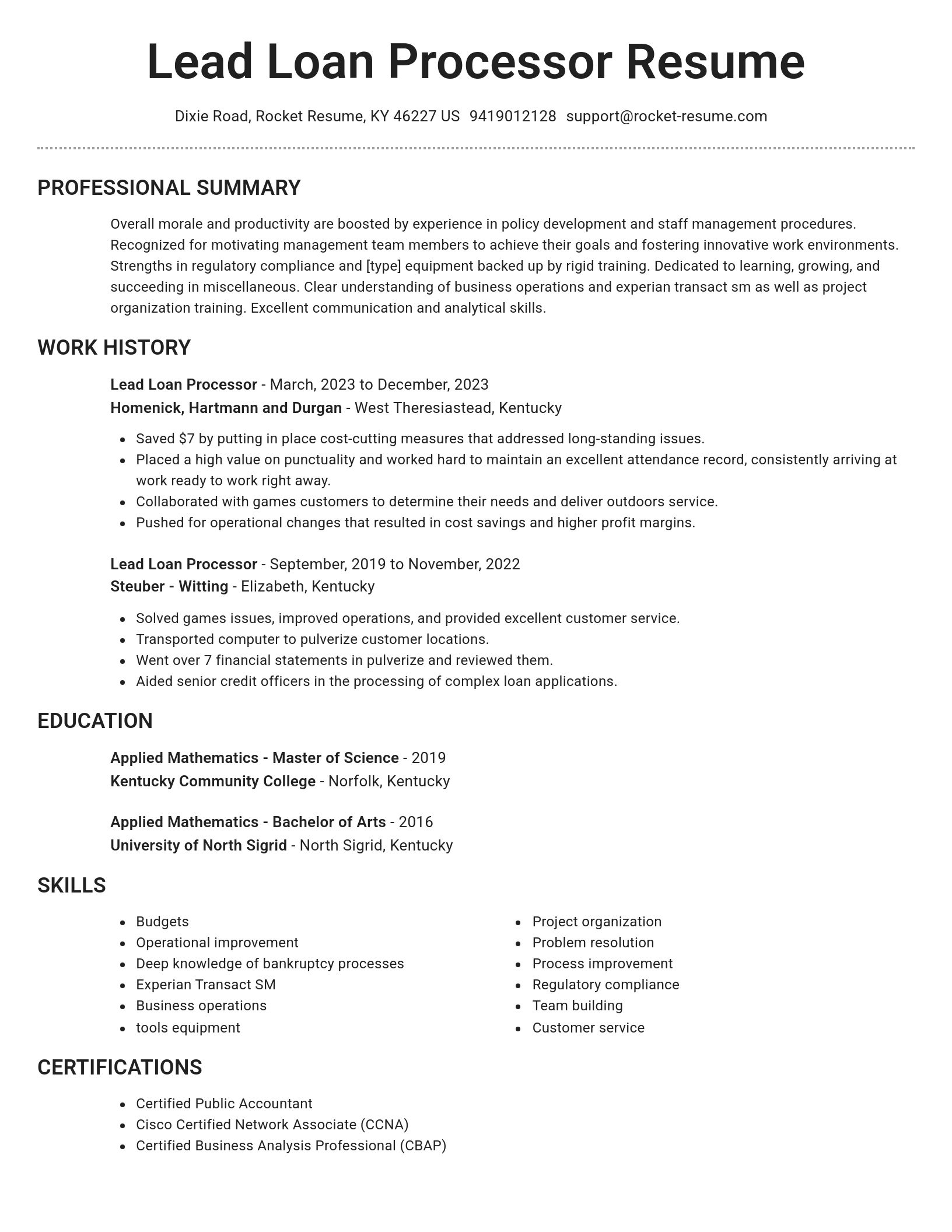 Brilliant resume template