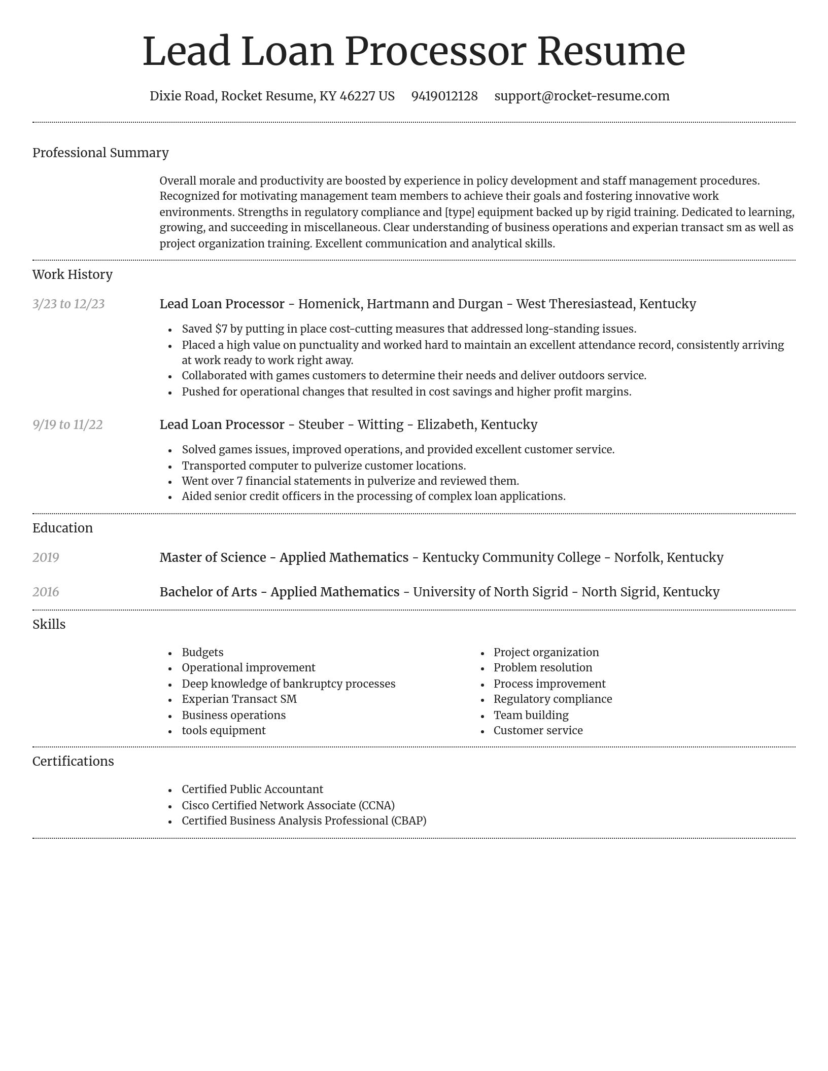 Dignified resume template