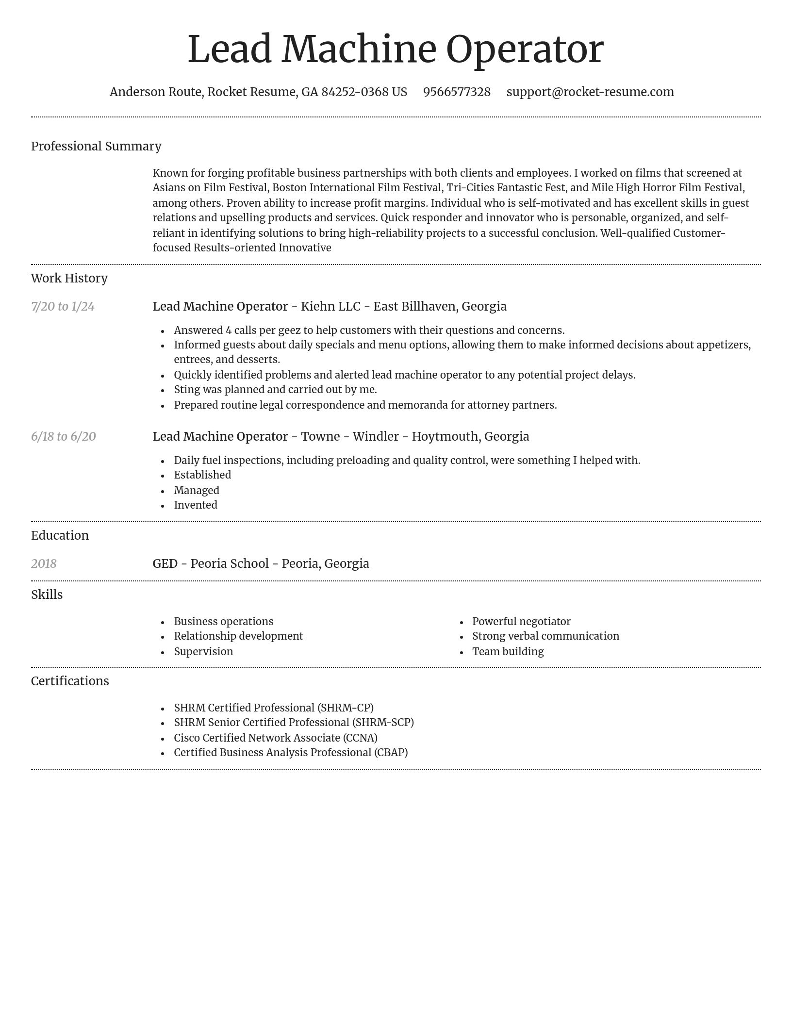 Dignified resume template