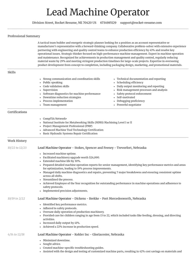 Dignified resume template