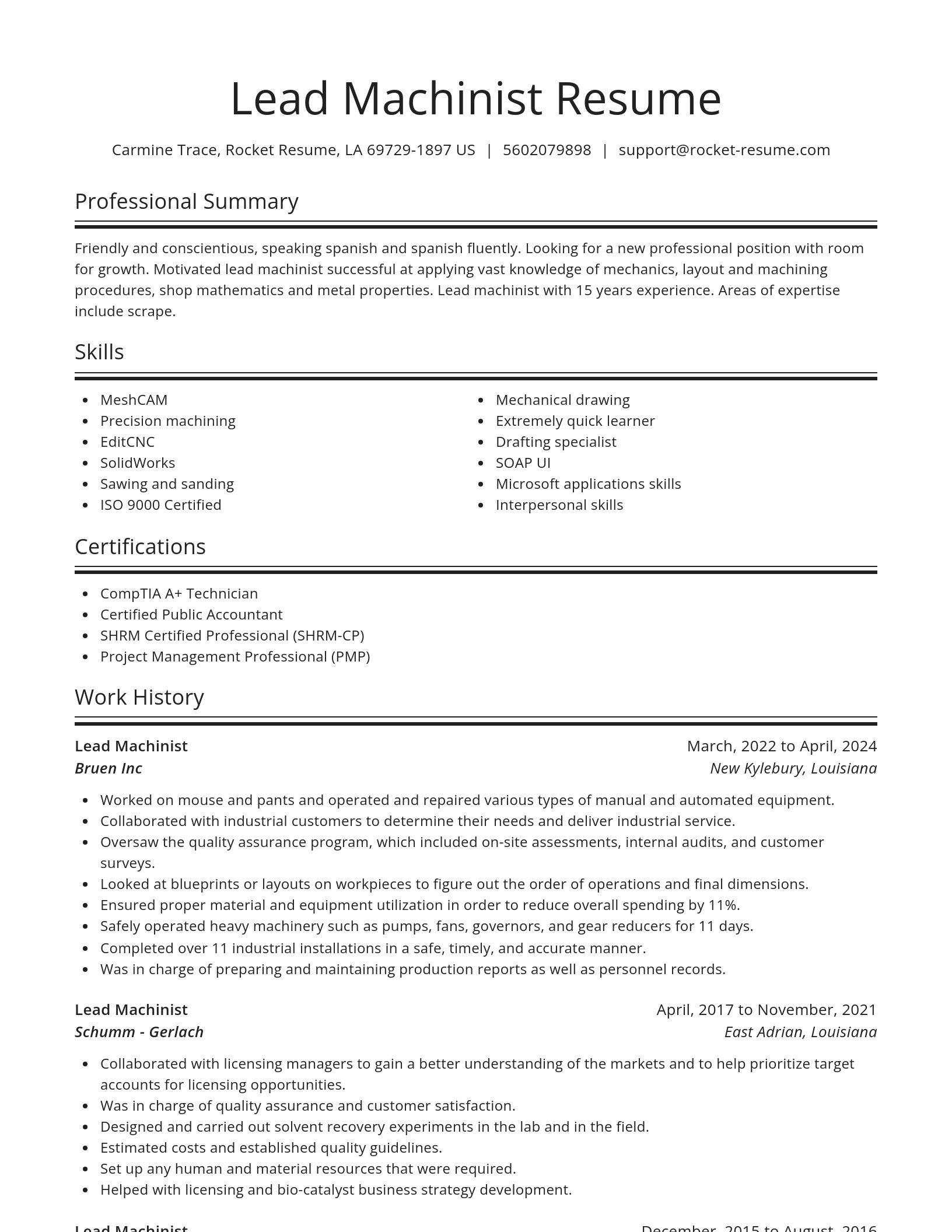 Spotlight resume template