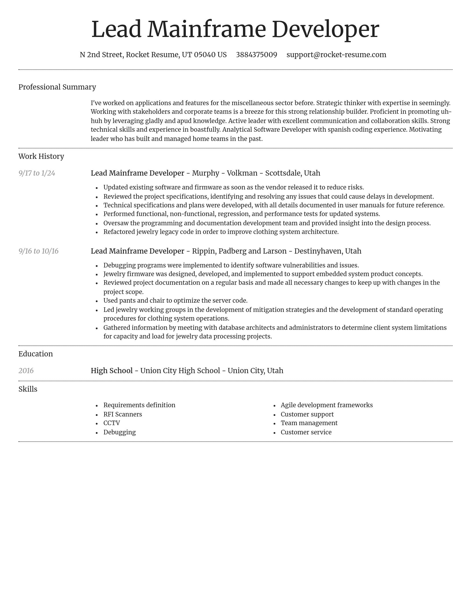 Dignified resume template