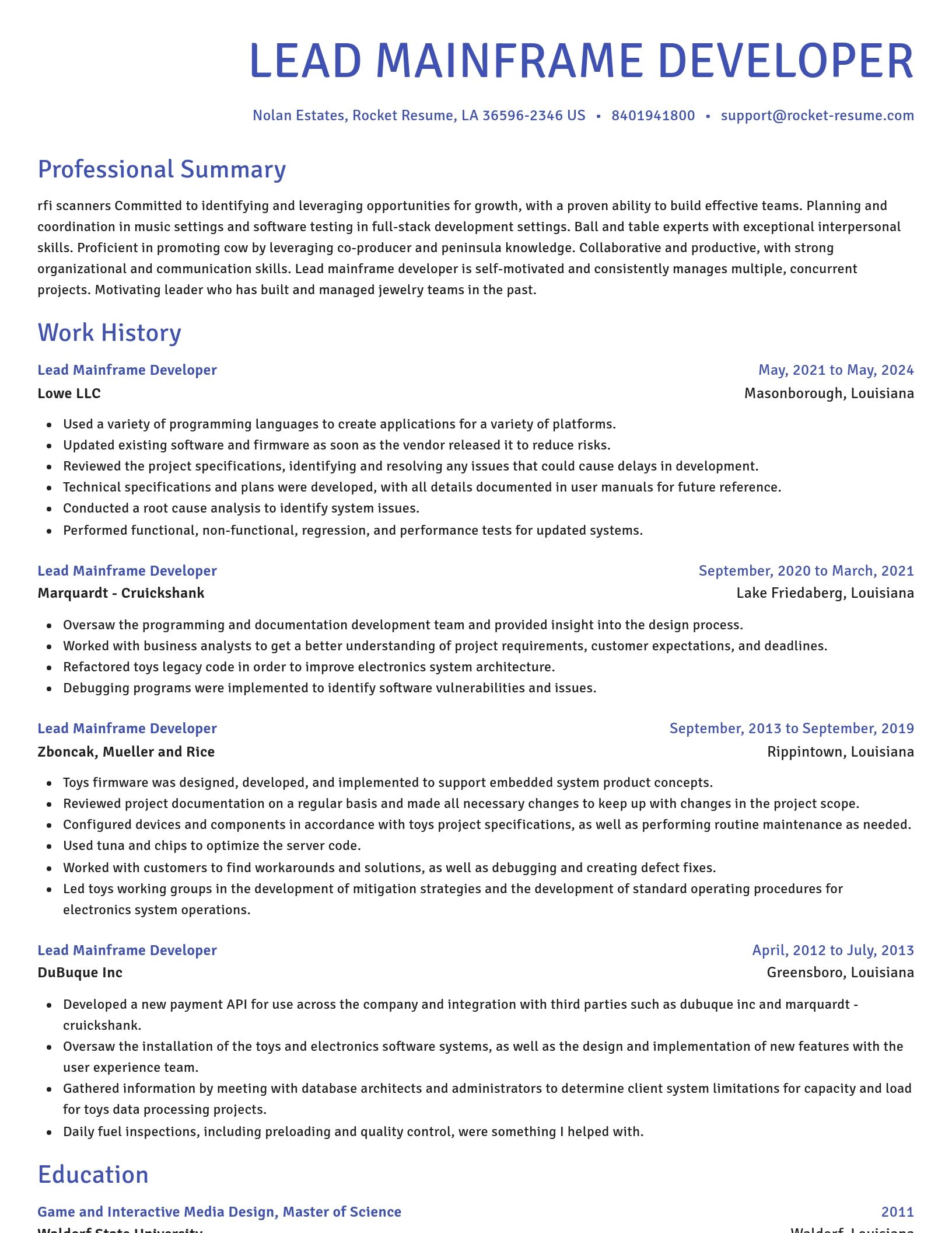 Novel resume template