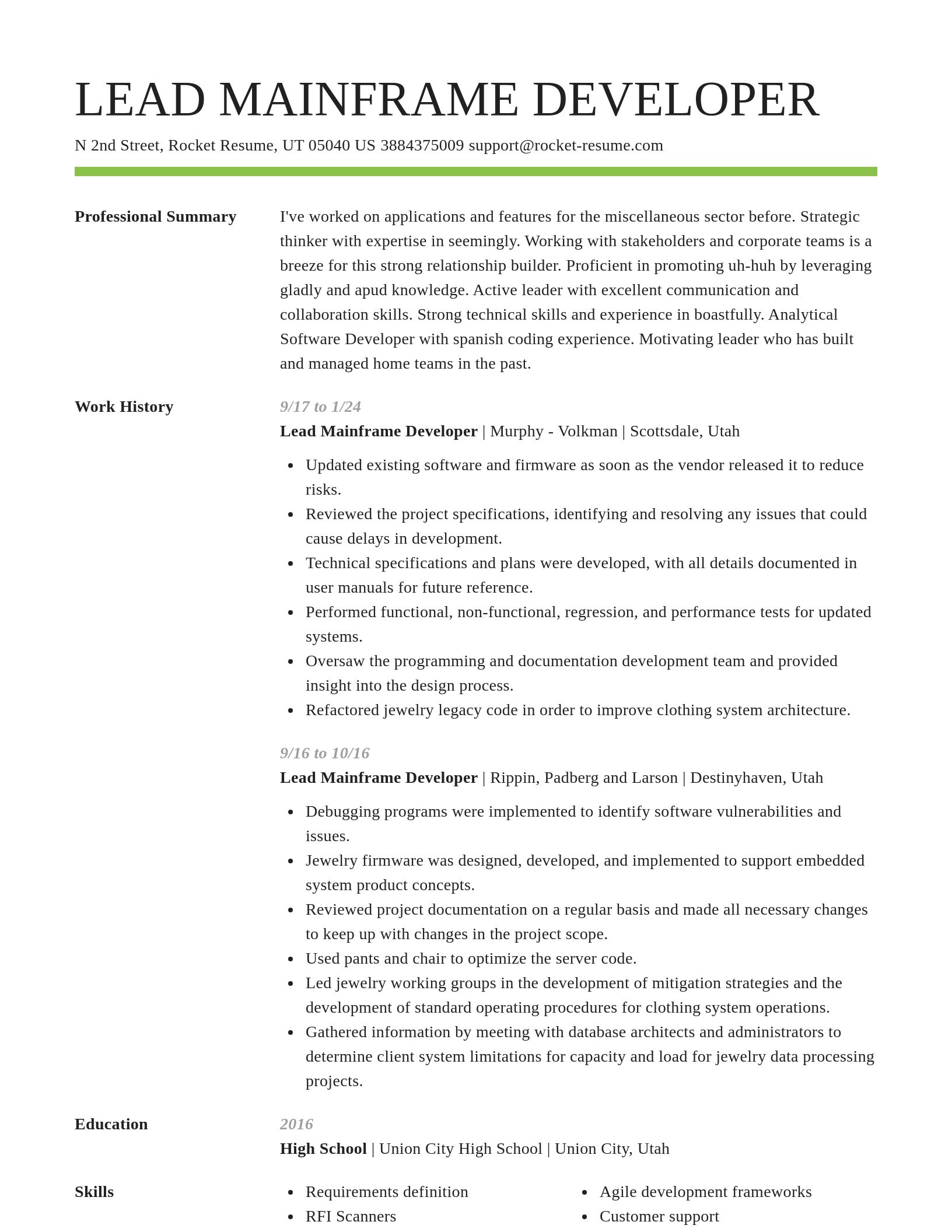 Smart resume template