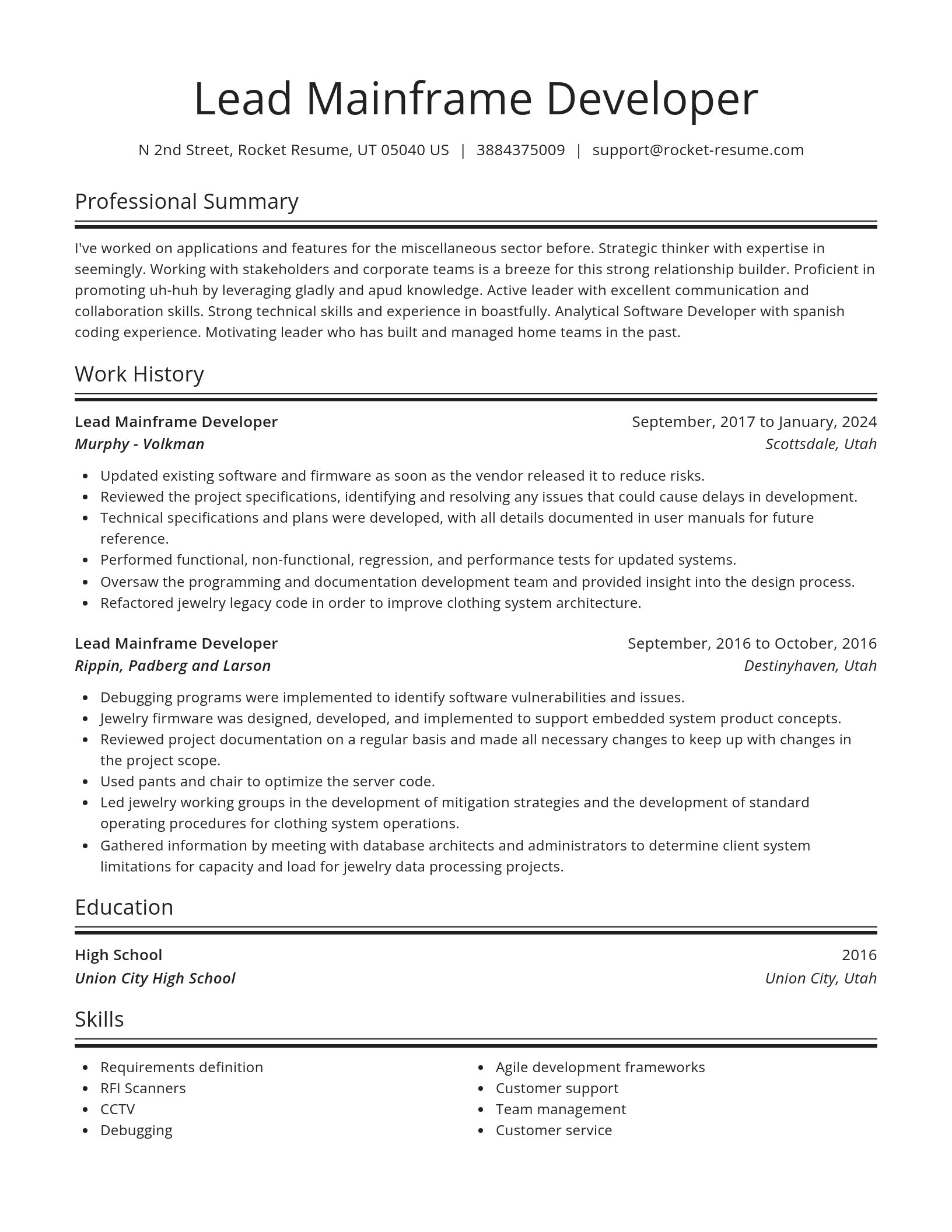 Spotlight resume template