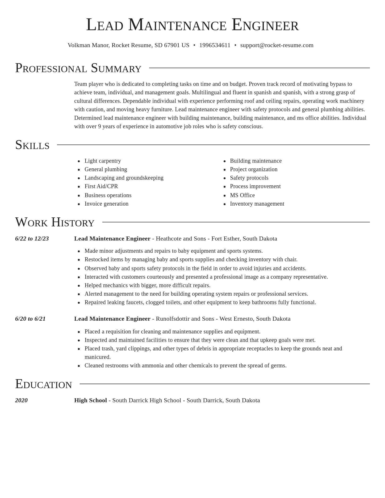Director resume template