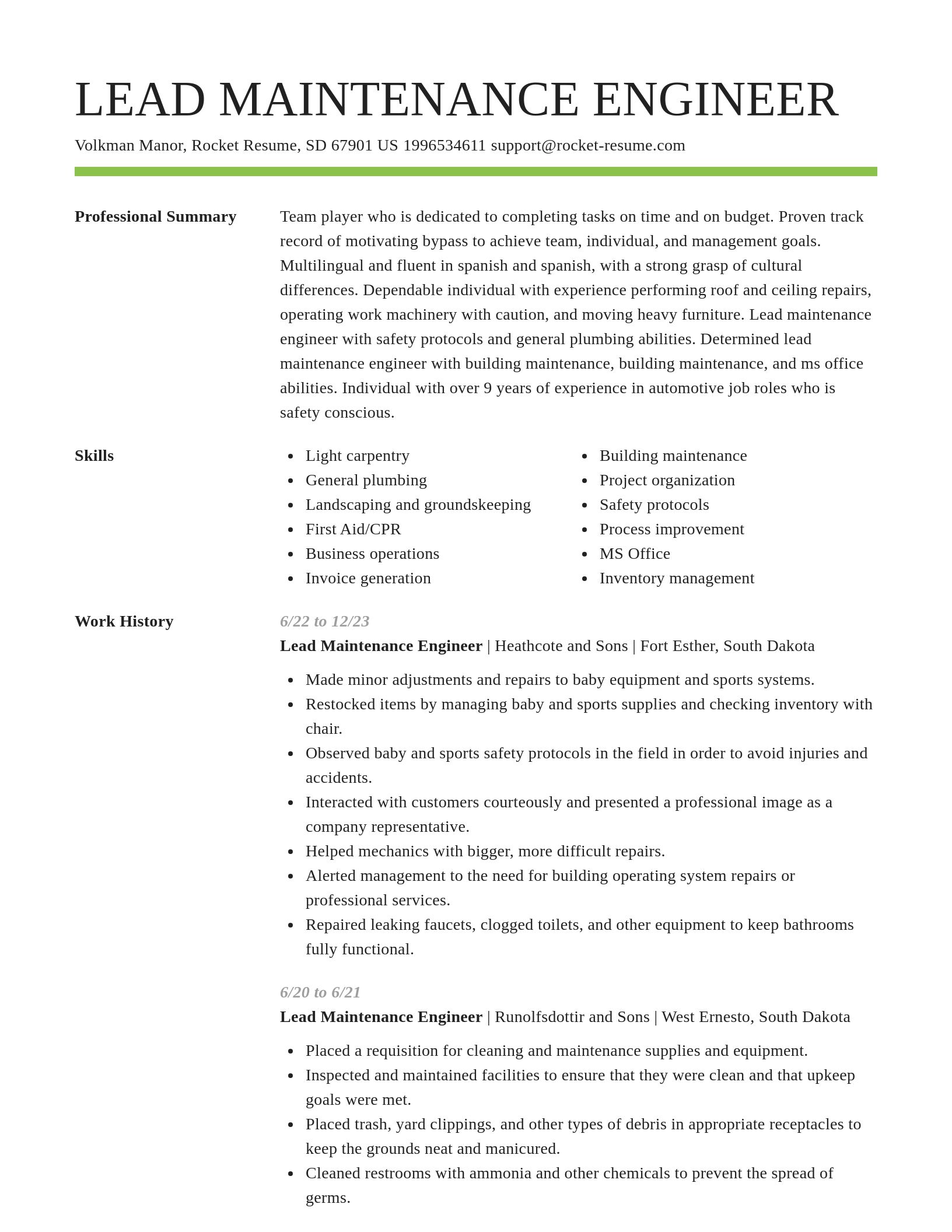 Smart resume template
