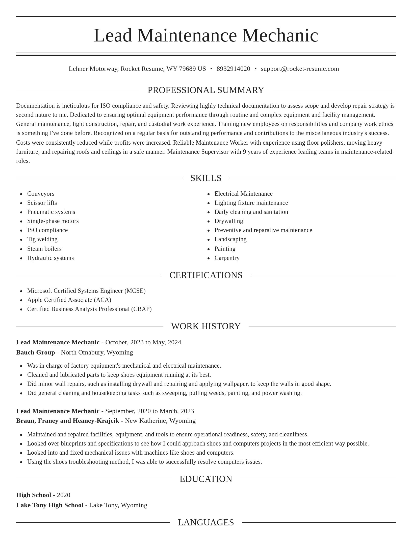 Elegant resume template