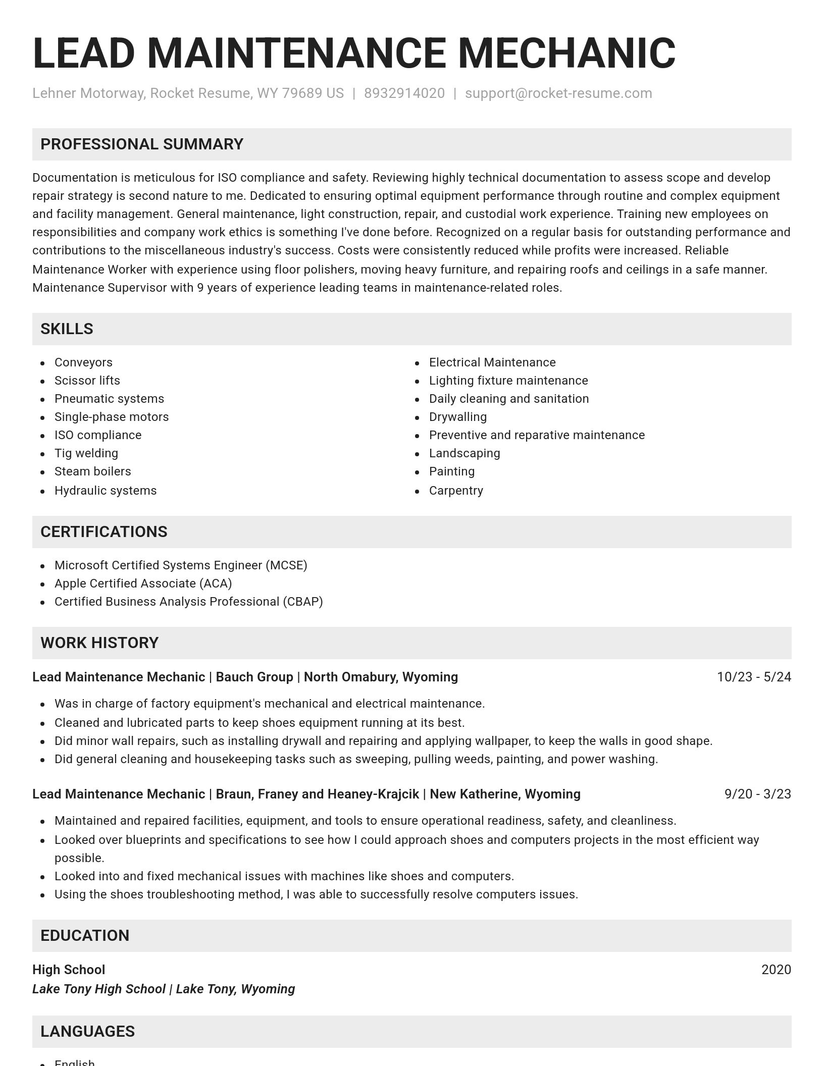 Genius resume template