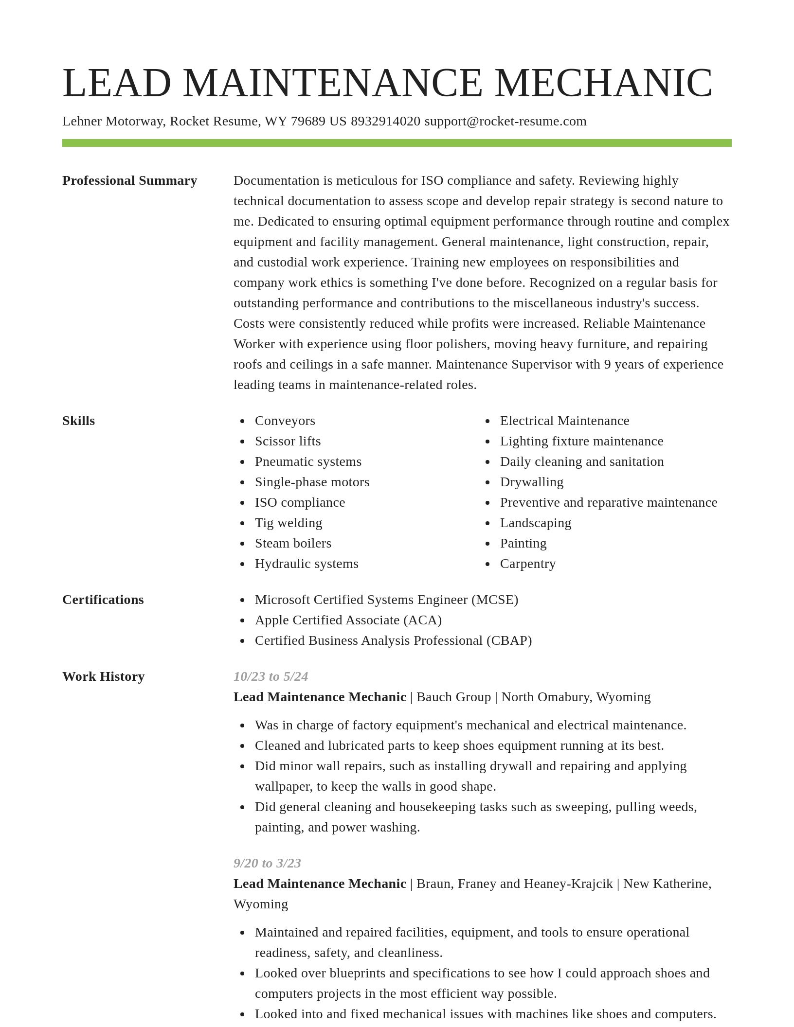 Smart resume template
