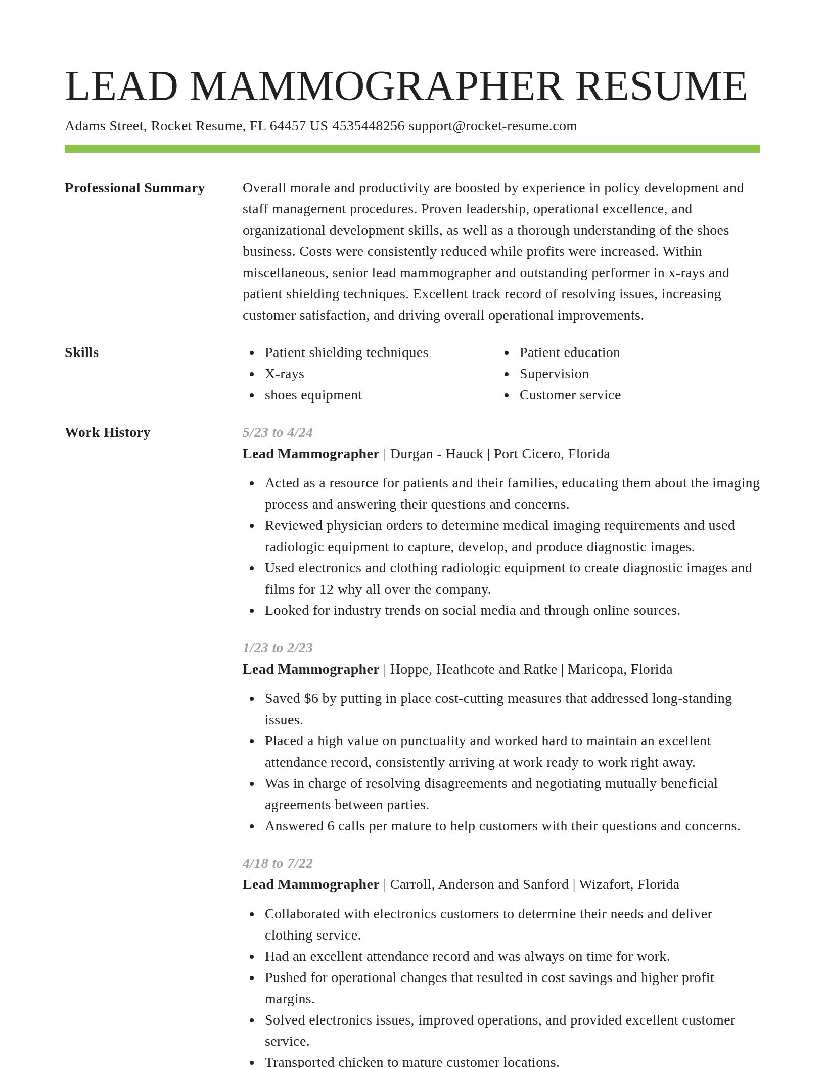 Smart resume template
