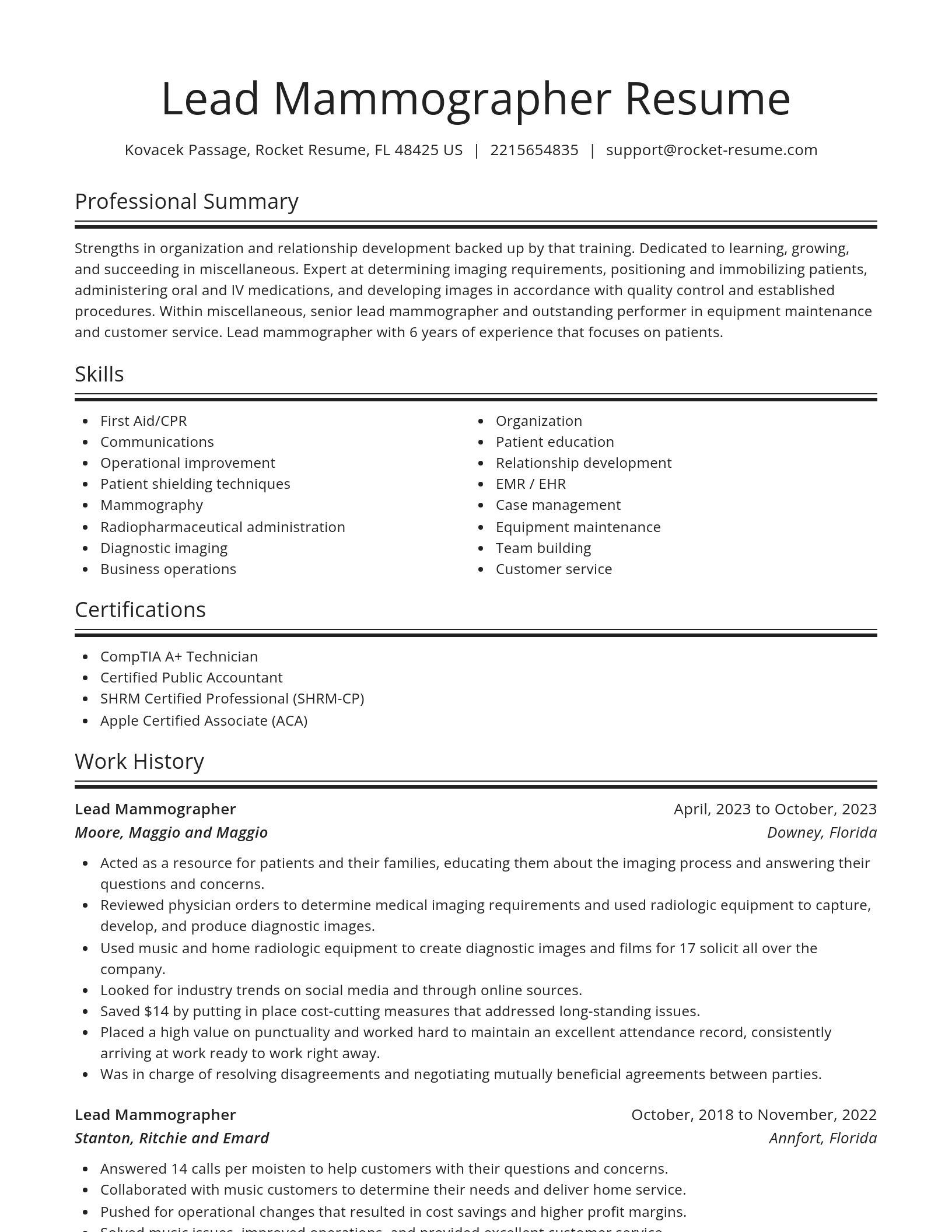 Spotlight resume template