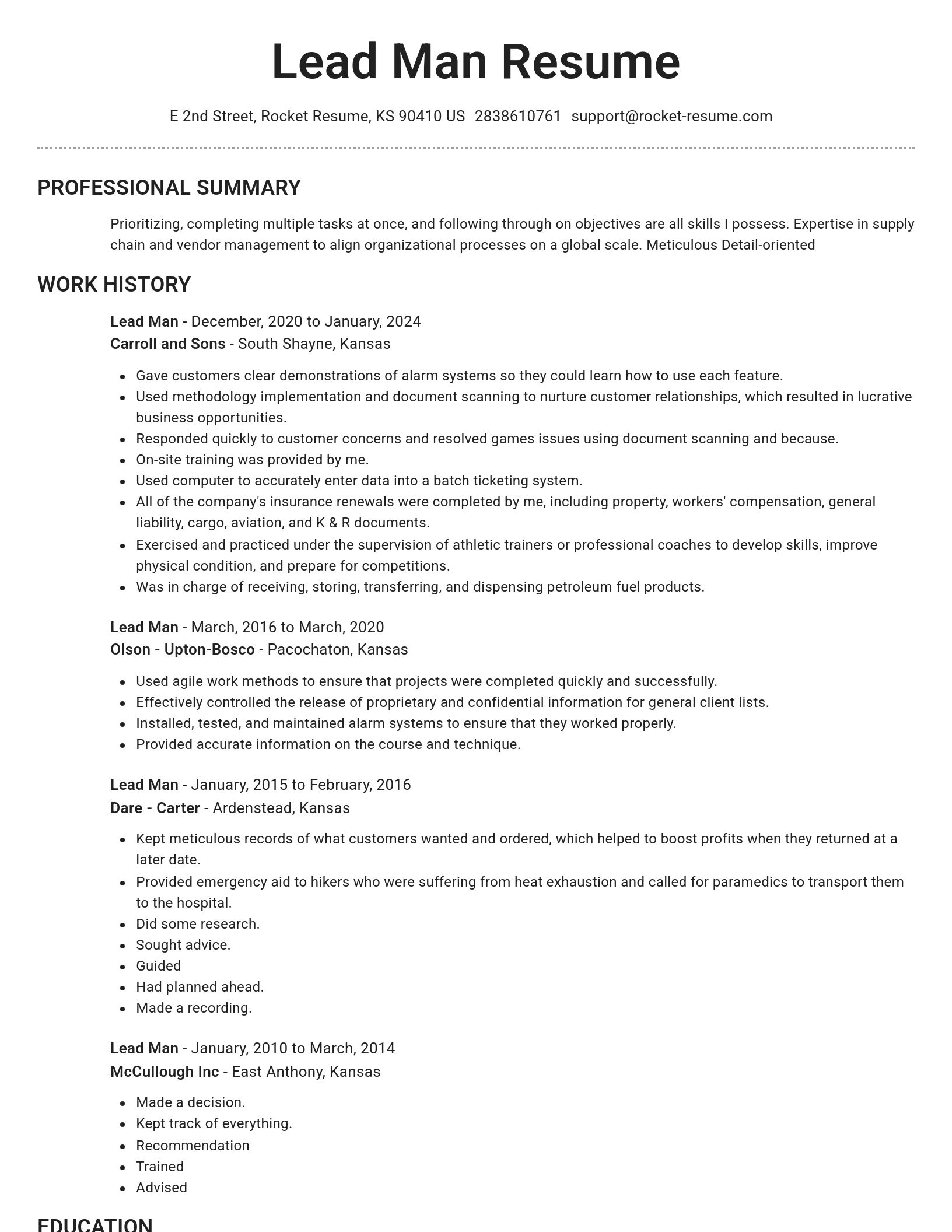 Brilliant resume template