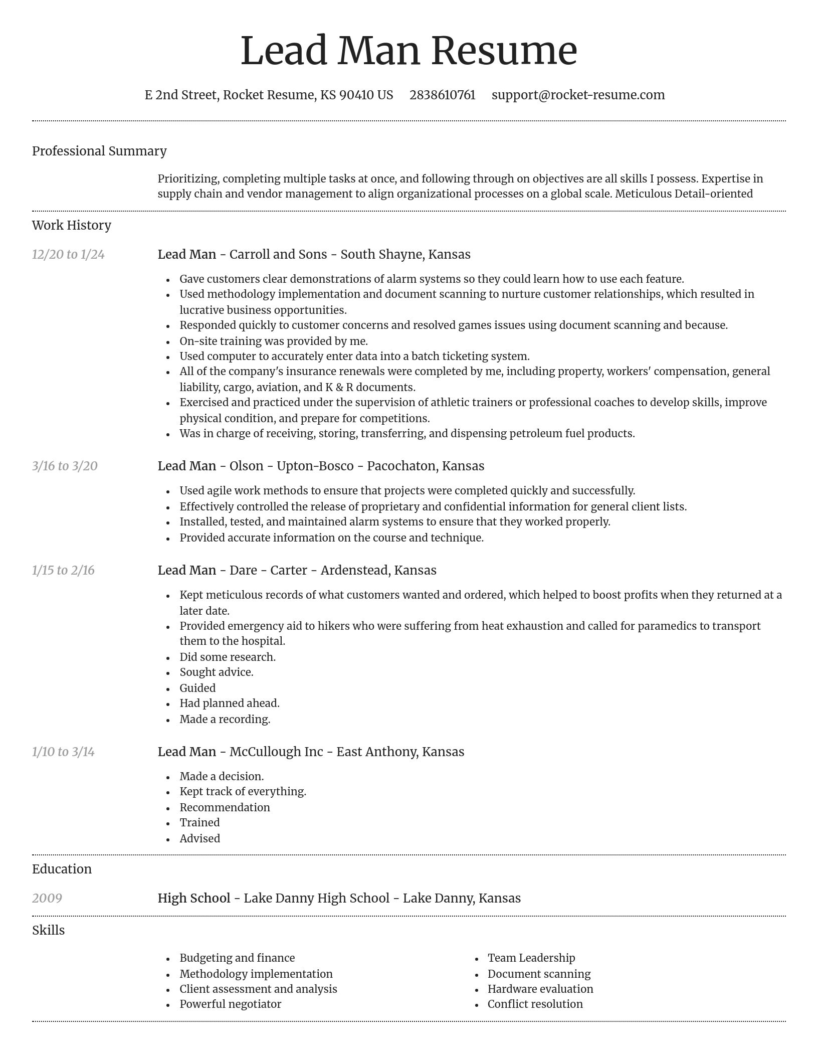 Dignified resume template