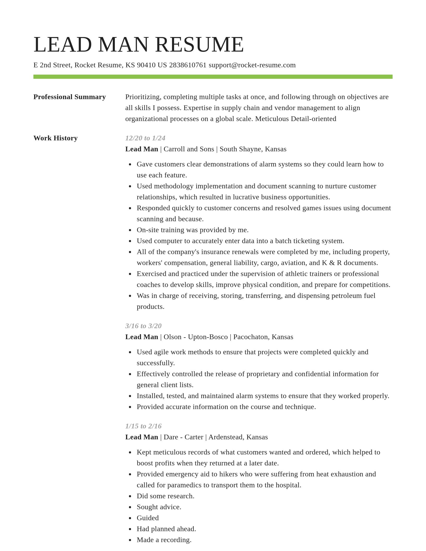 Smart resume template