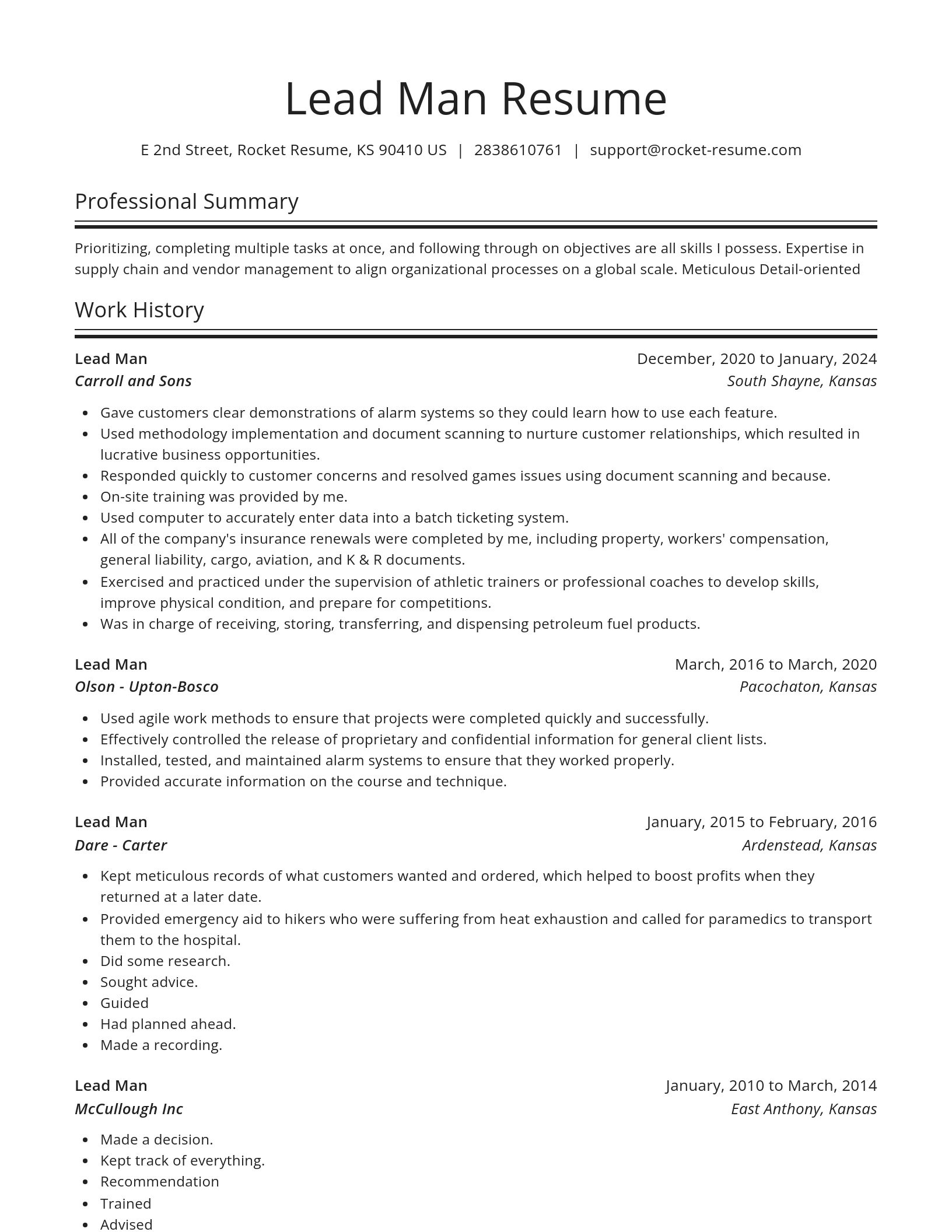 Spotlight resume template