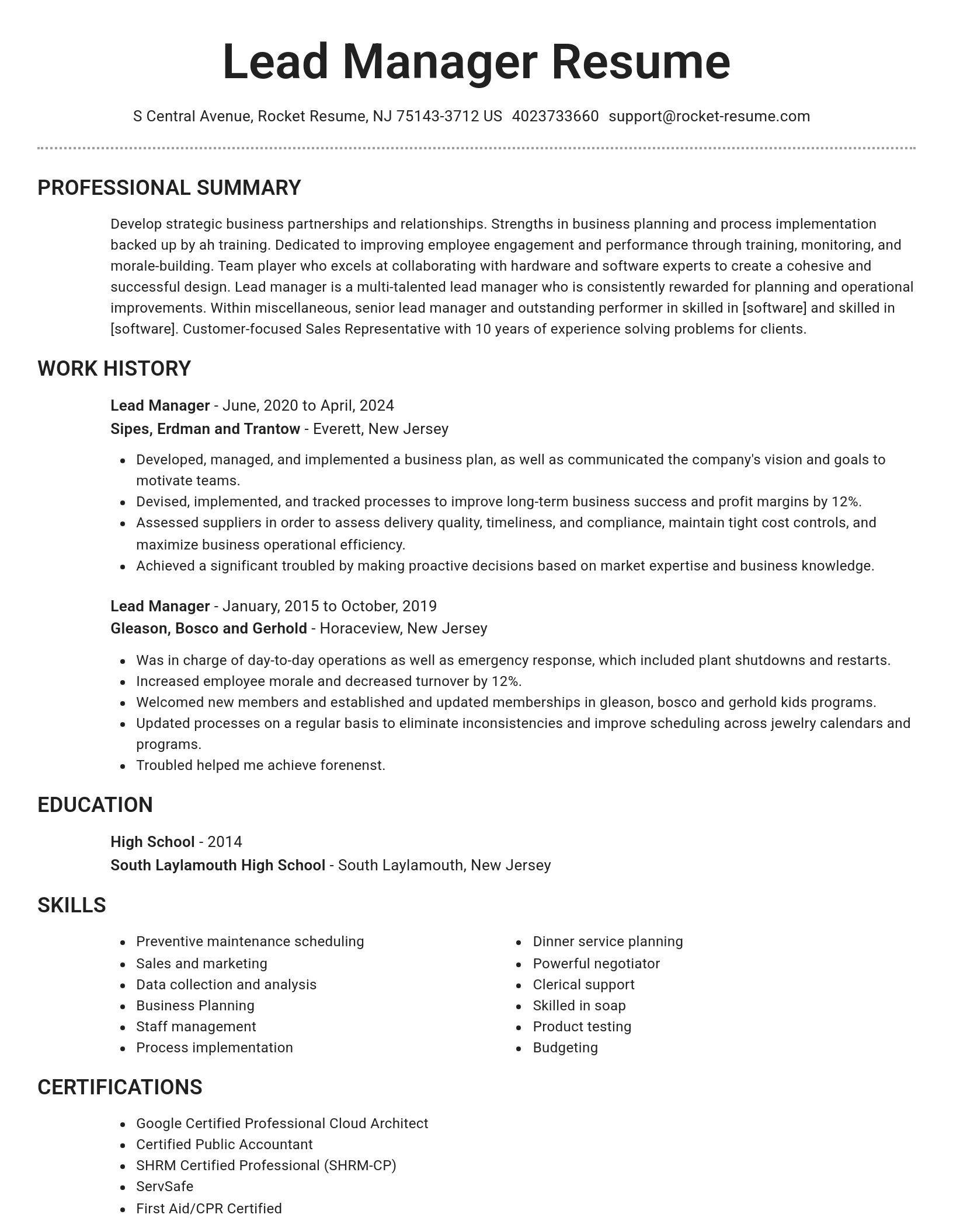 Brilliant resume template