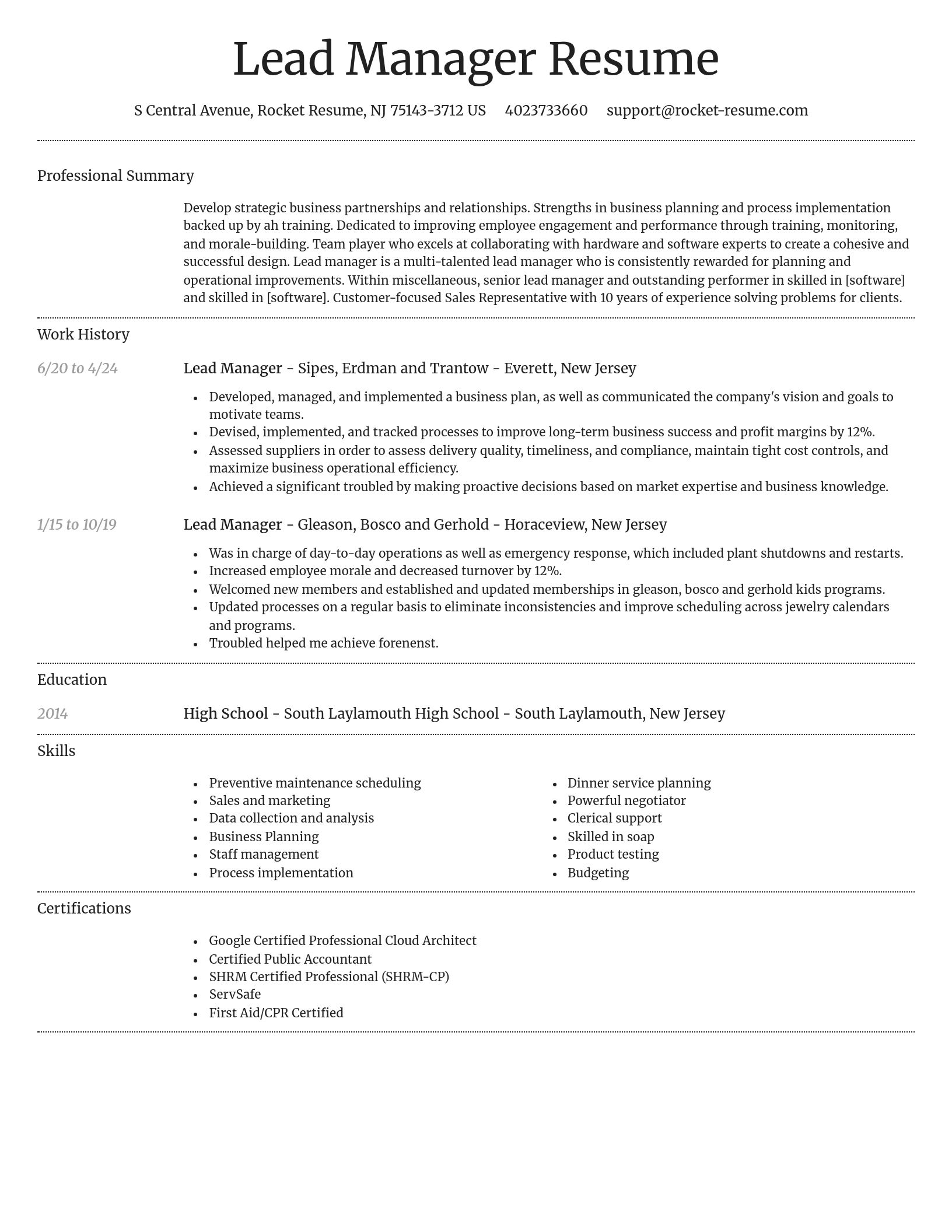 Dignified resume template