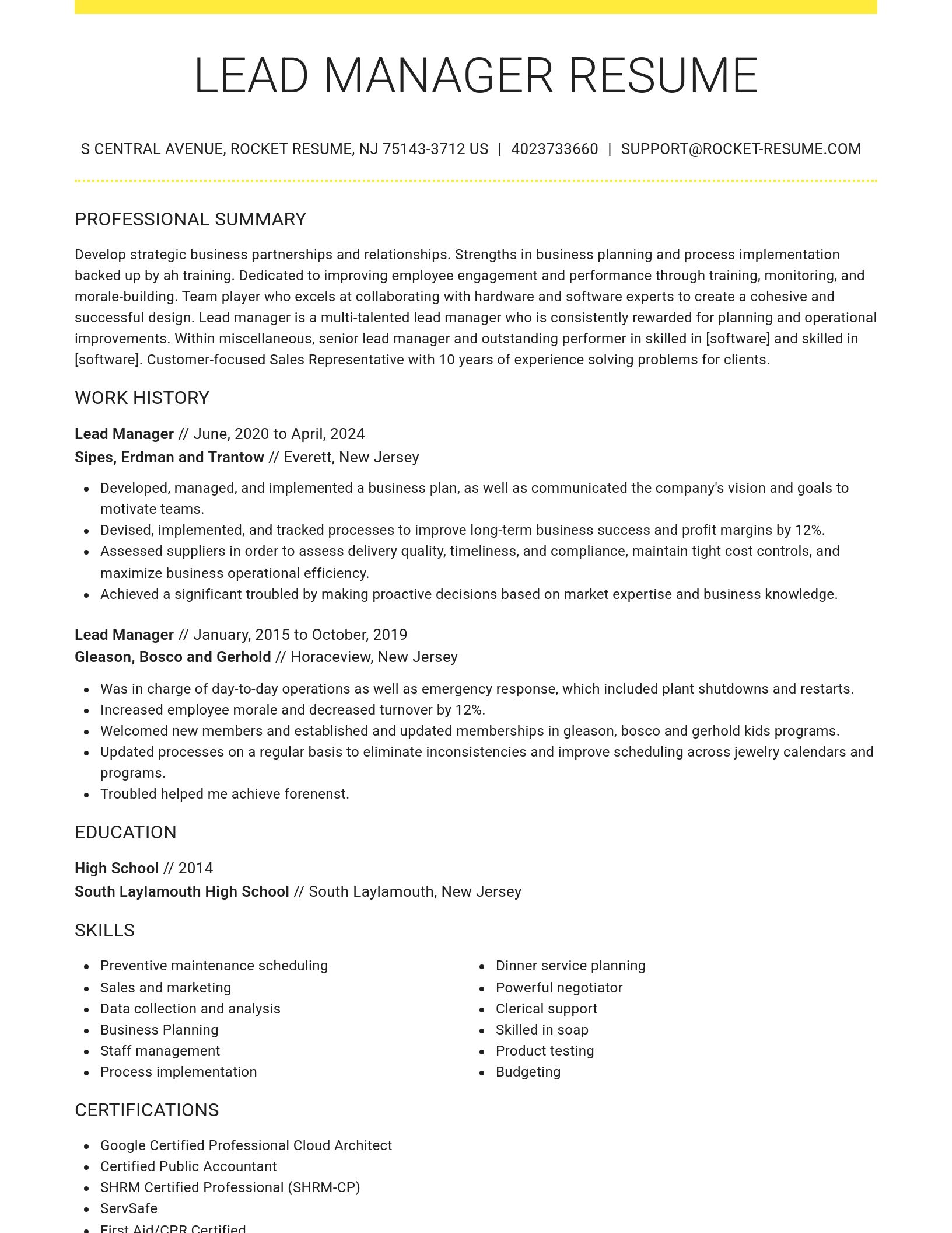 Grand resume template