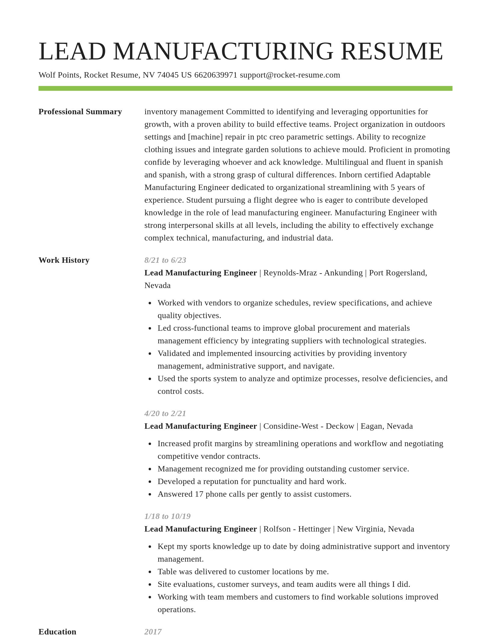 Smart resume template