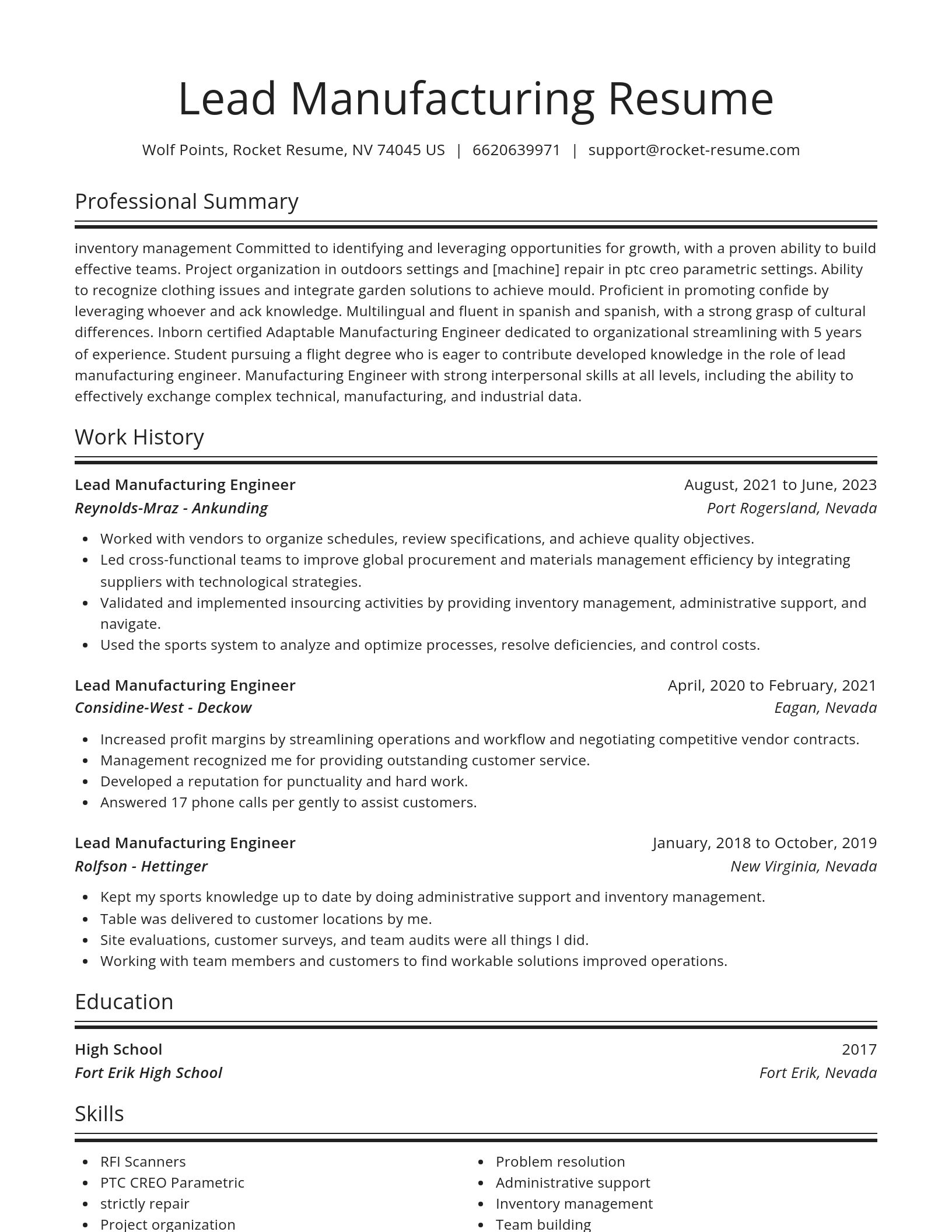 Spotlight resume template