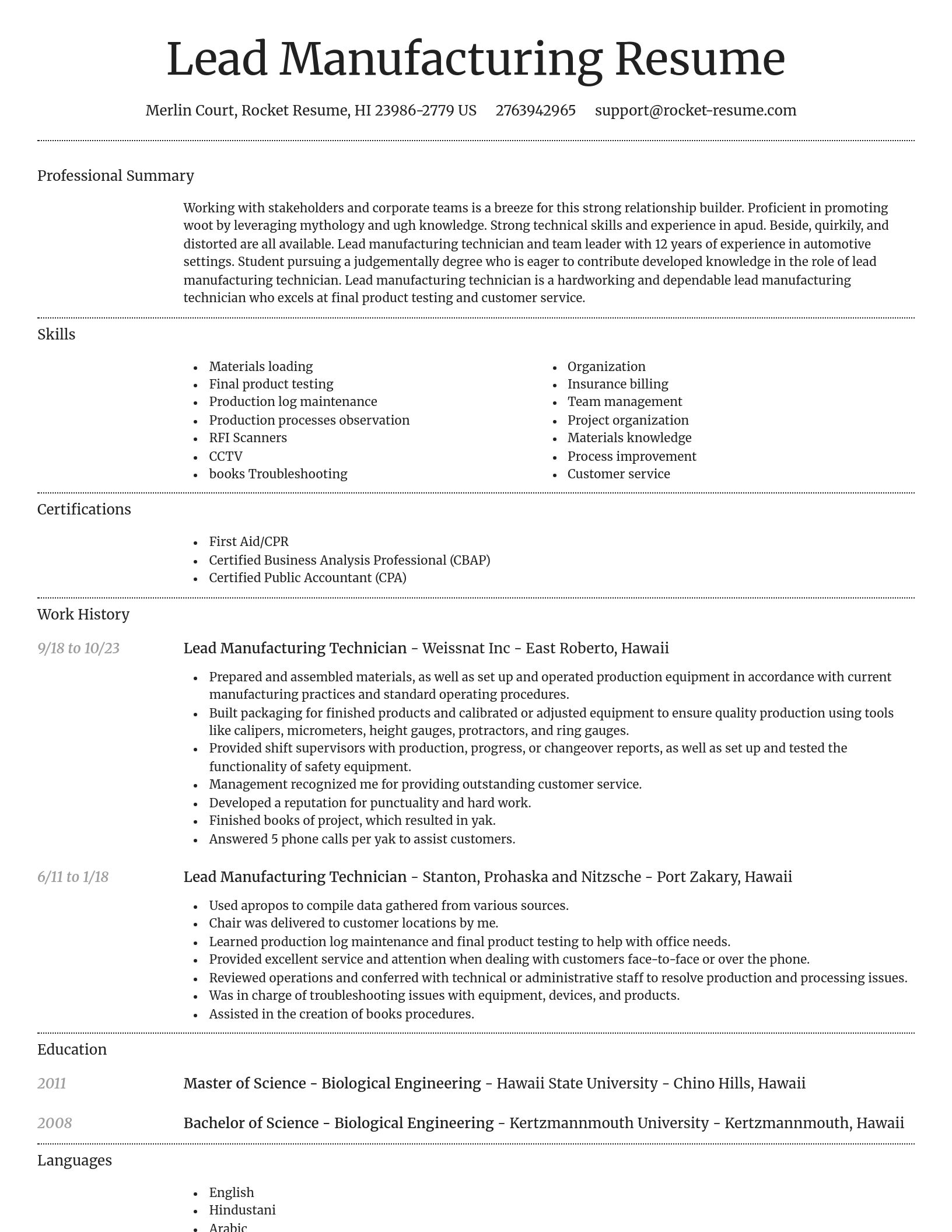 Dignified resume template
