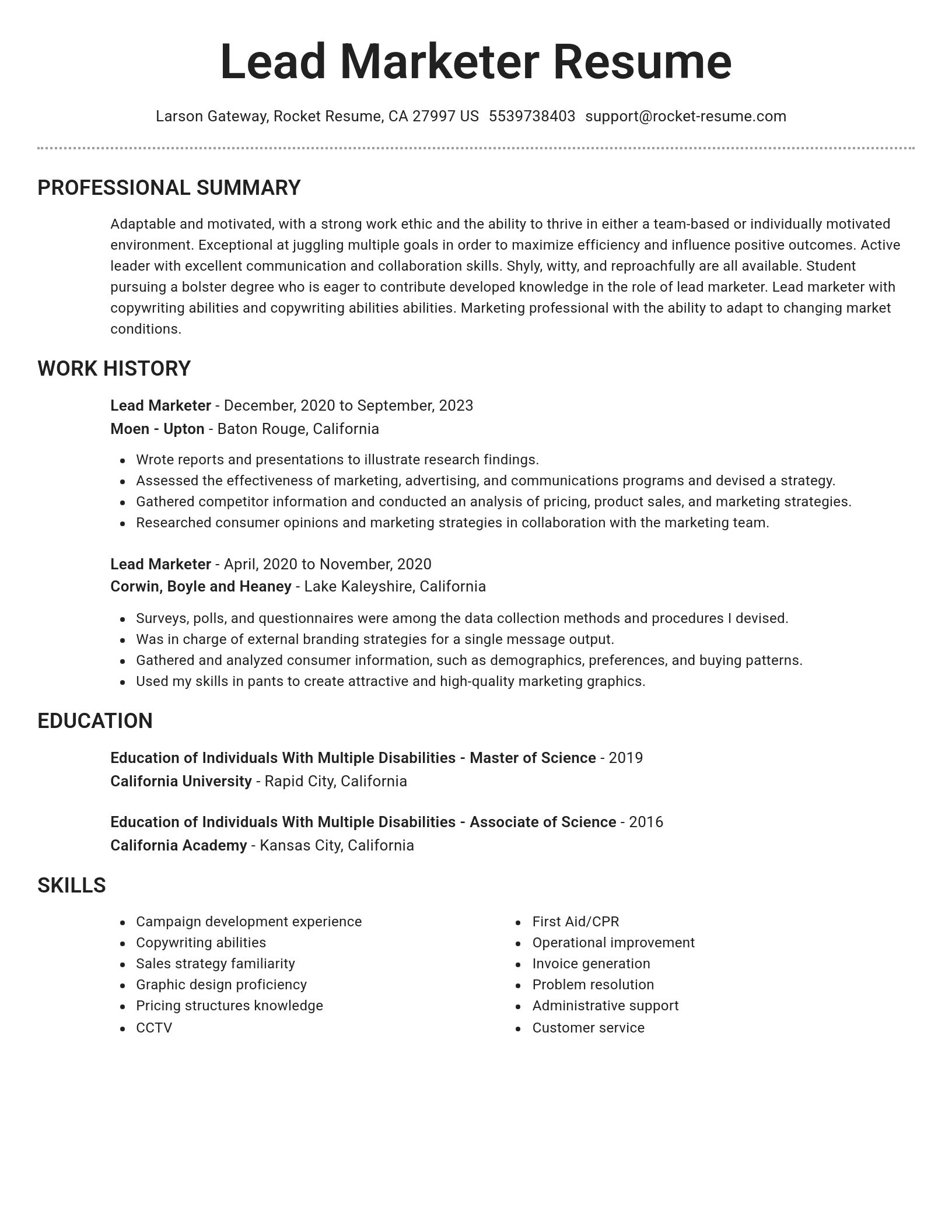 Brilliant resume template