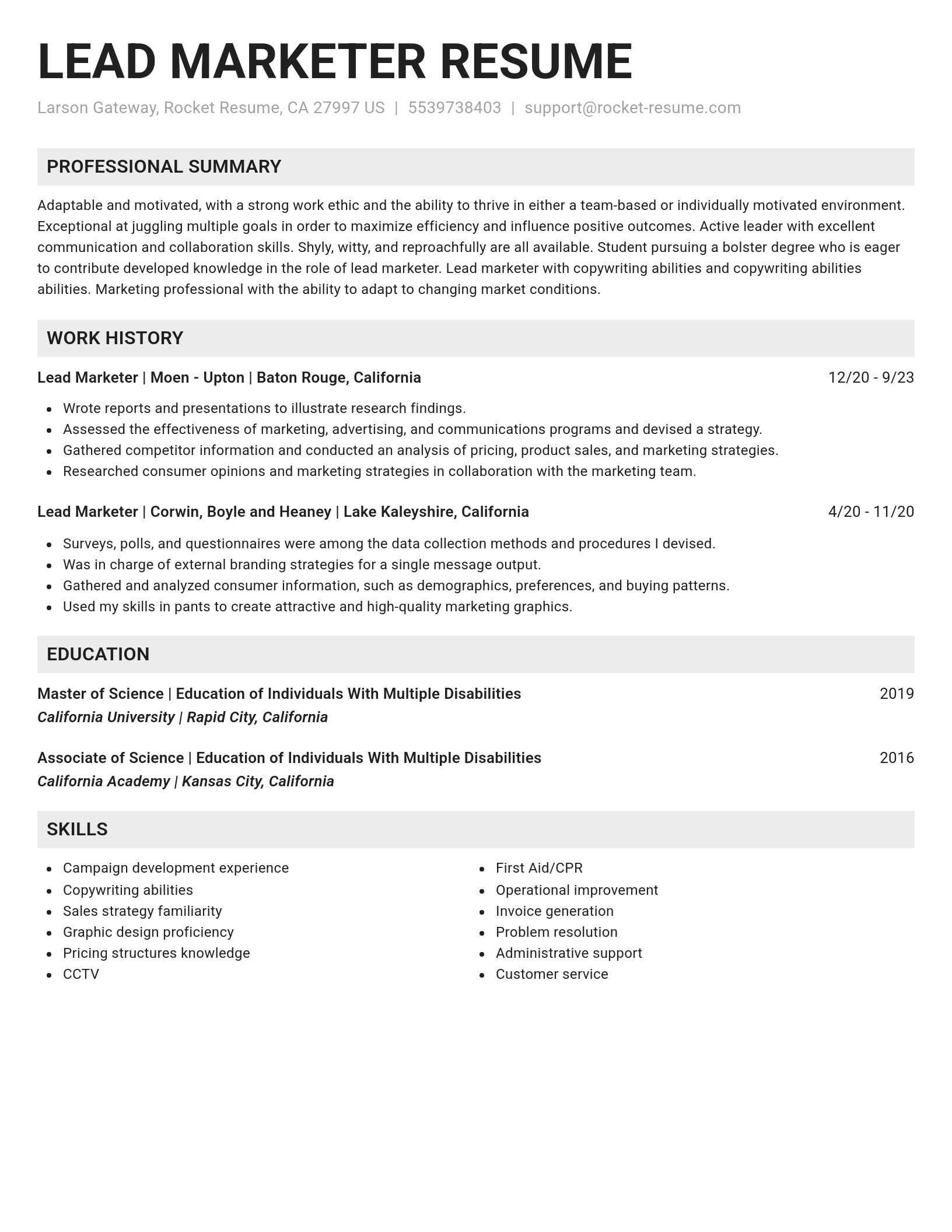 Genius resume template