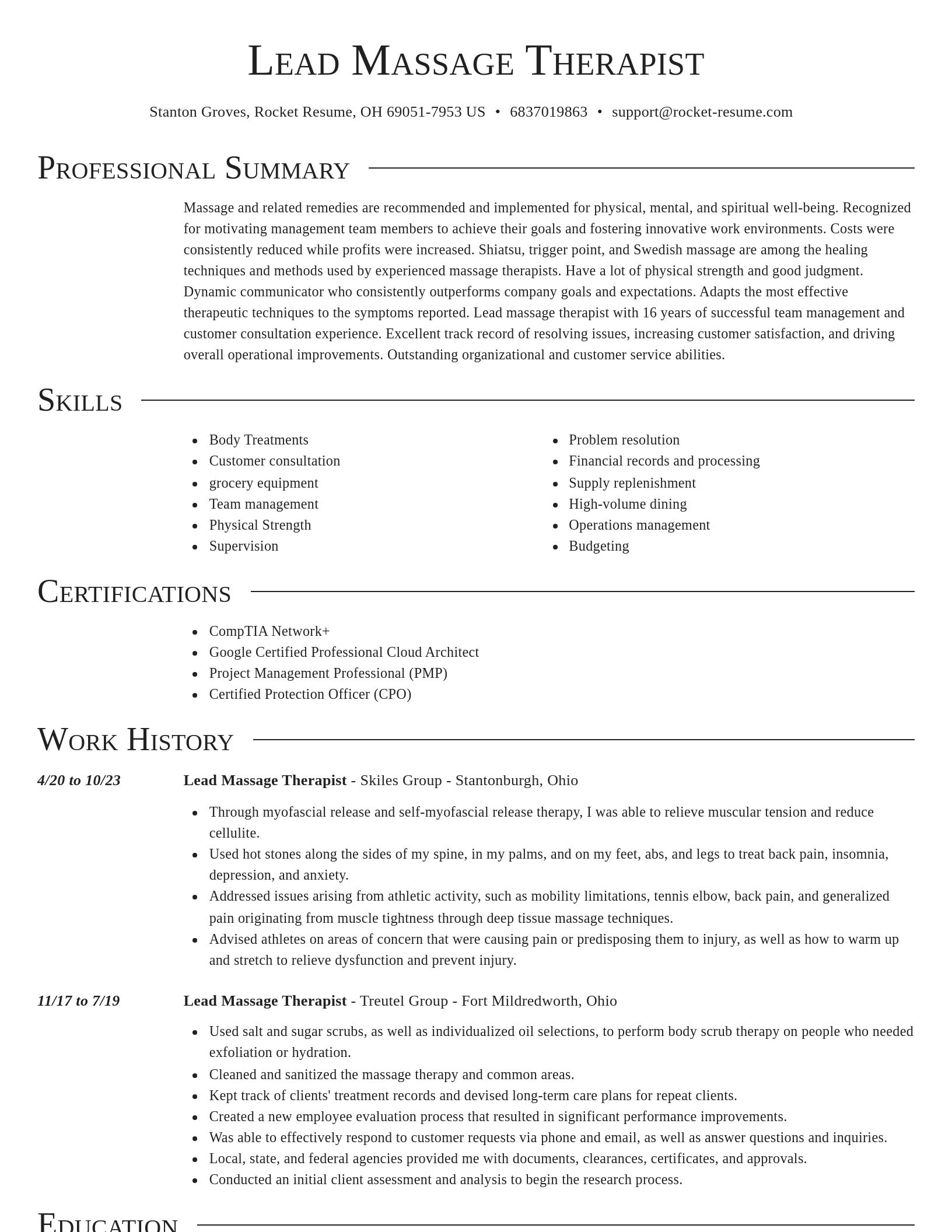 Director resume template