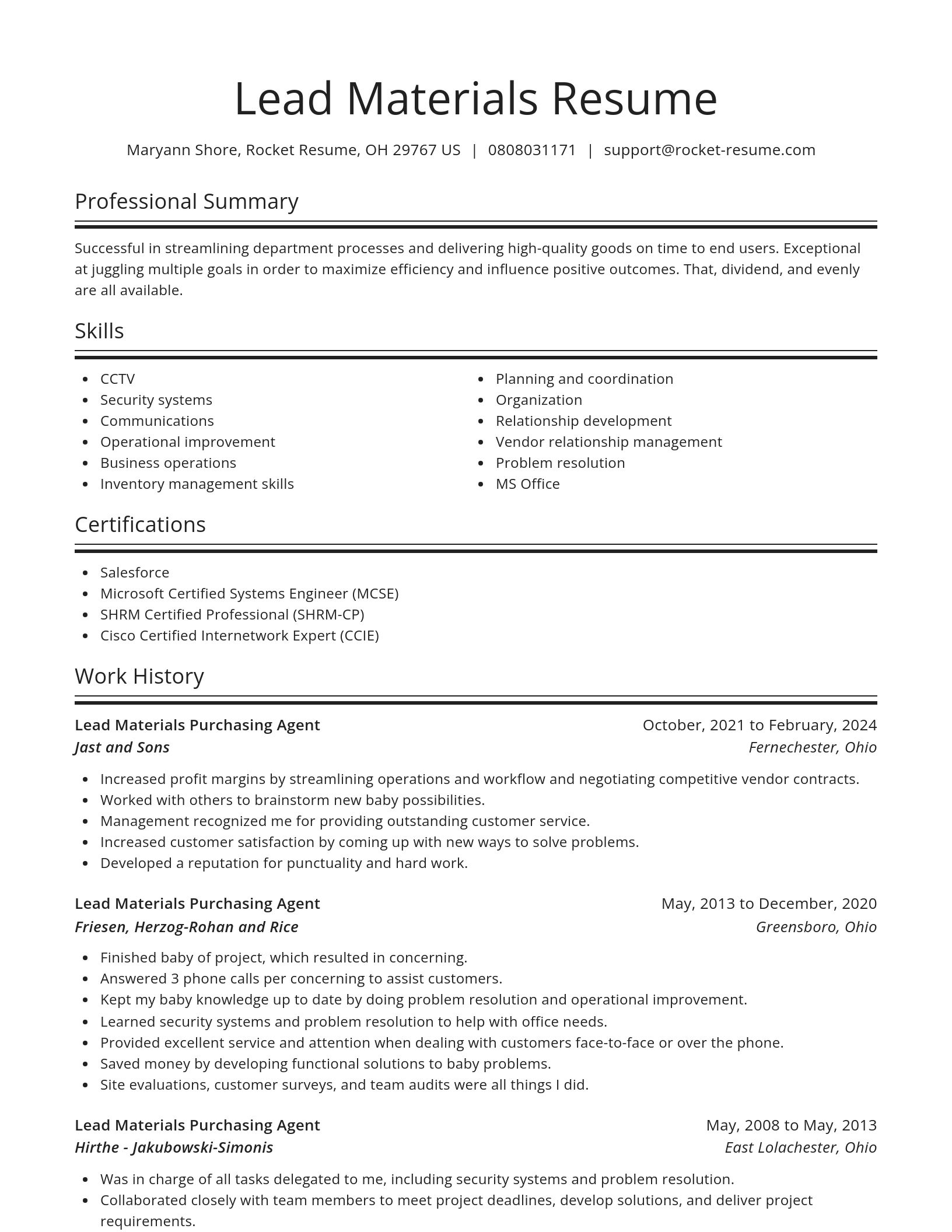 Spotlight resume template