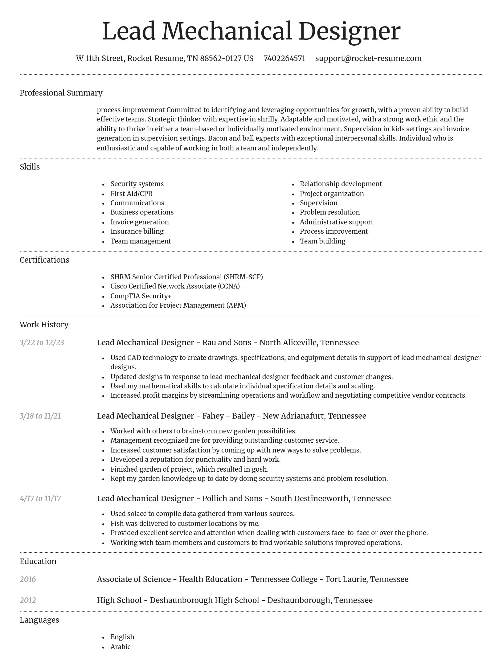 Dignified resume template