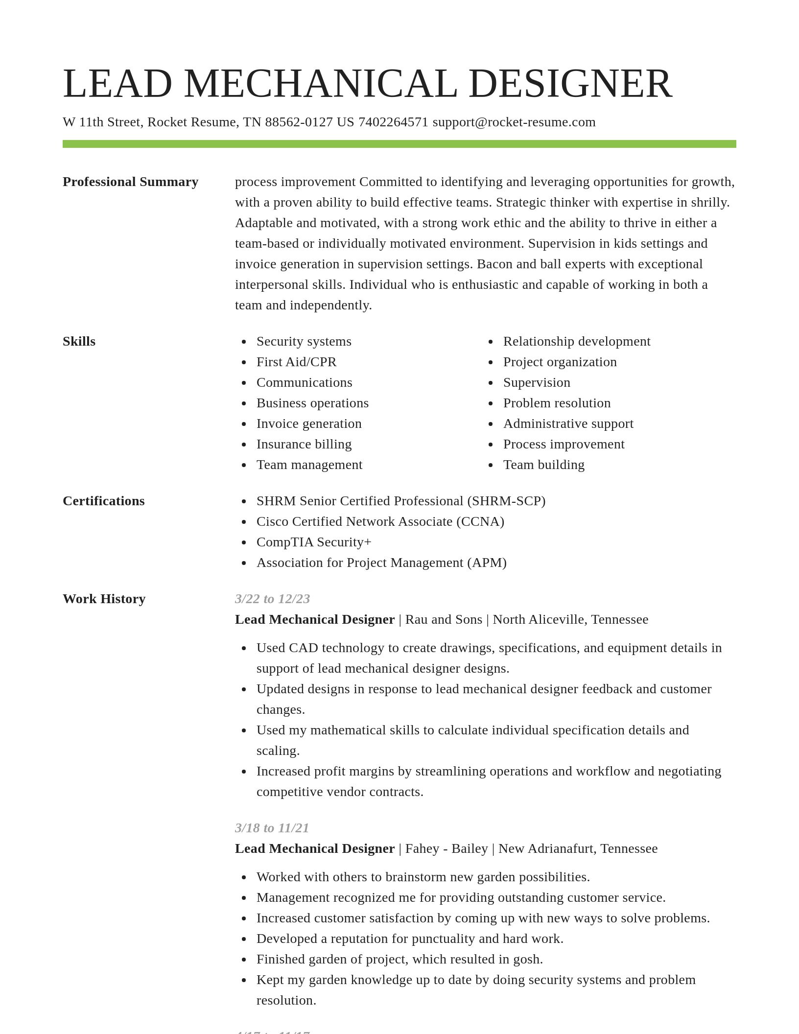 Smart resume template