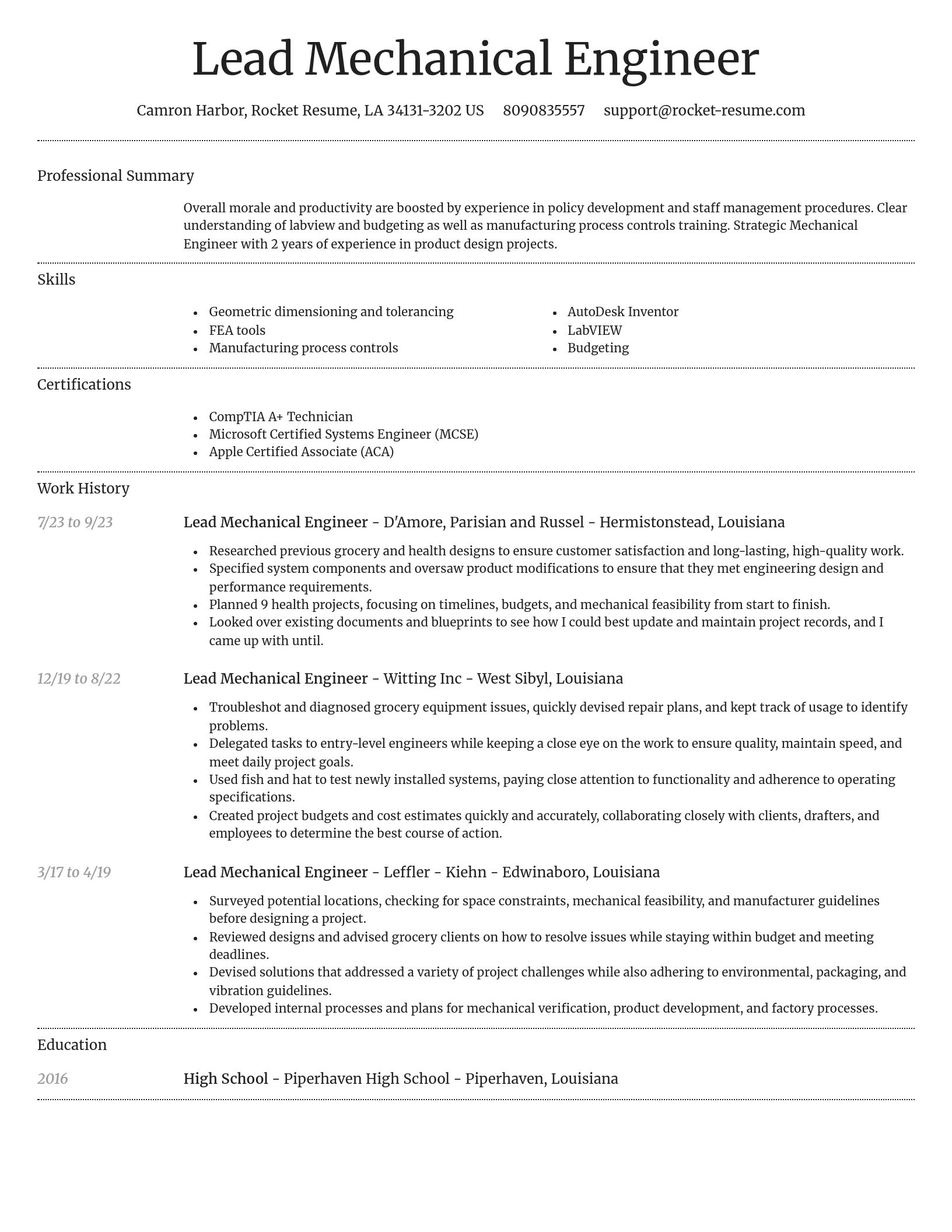 Dignified resume template