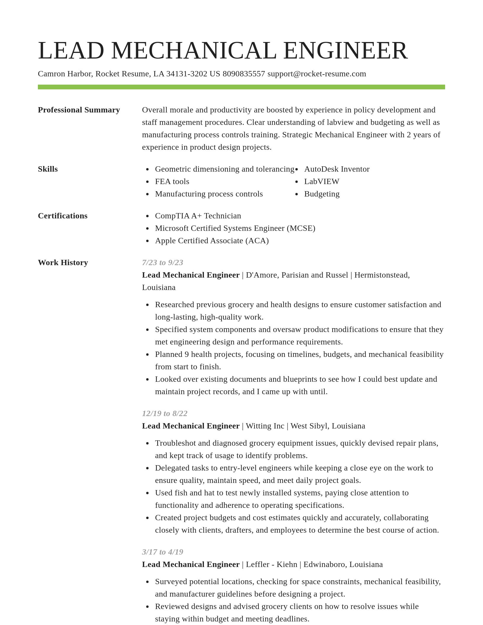 Smart resume template
