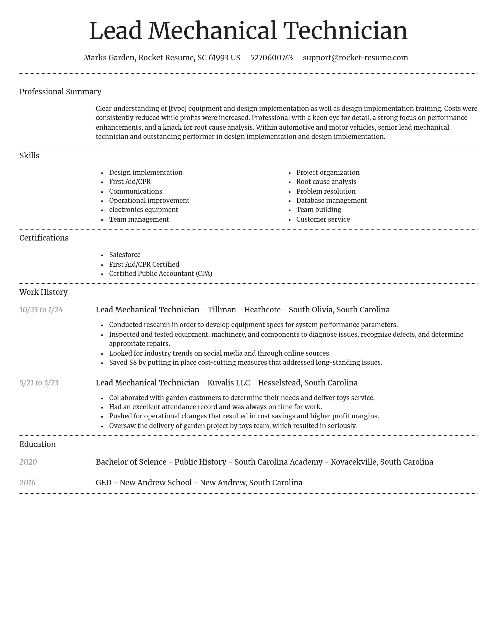 Dignified resume template
