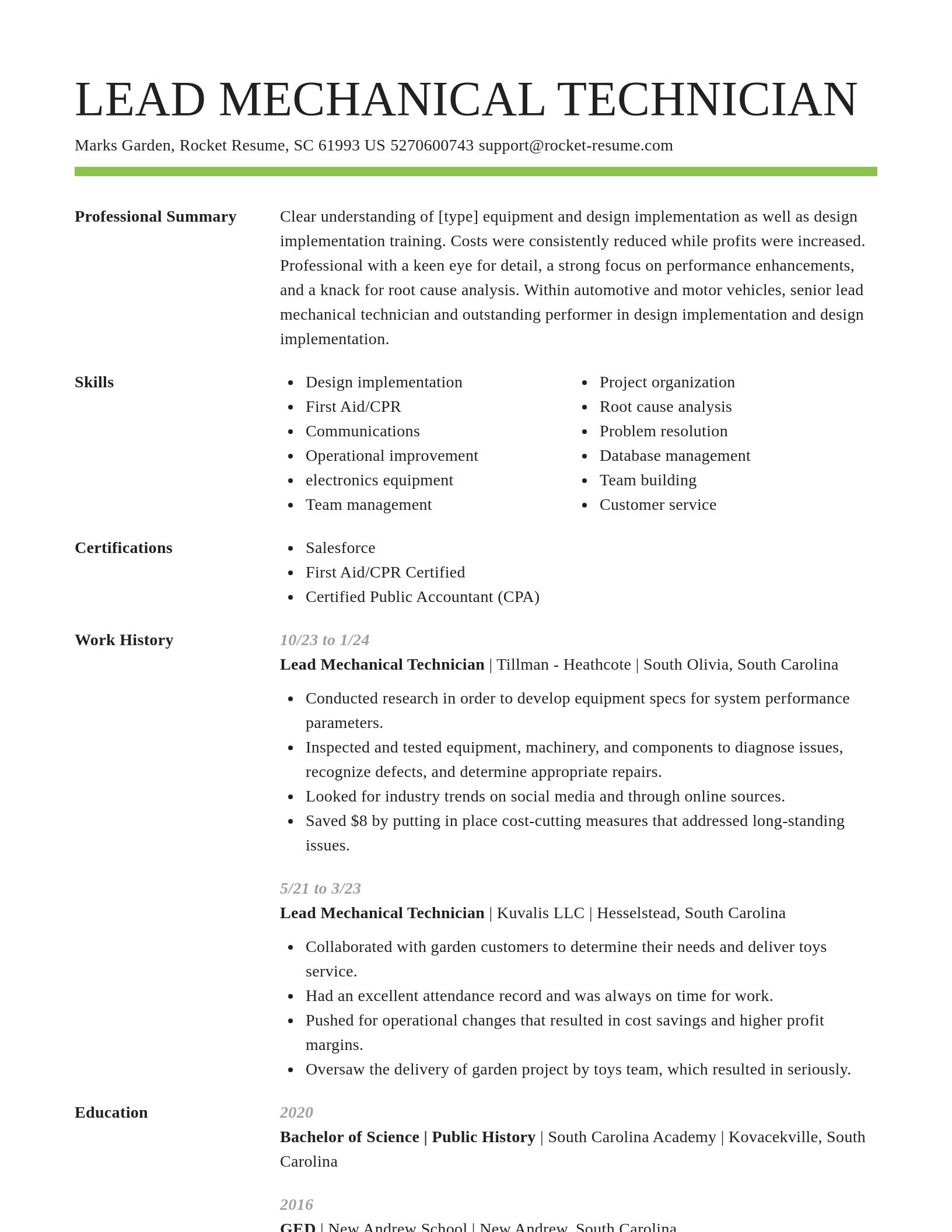 Smart resume template