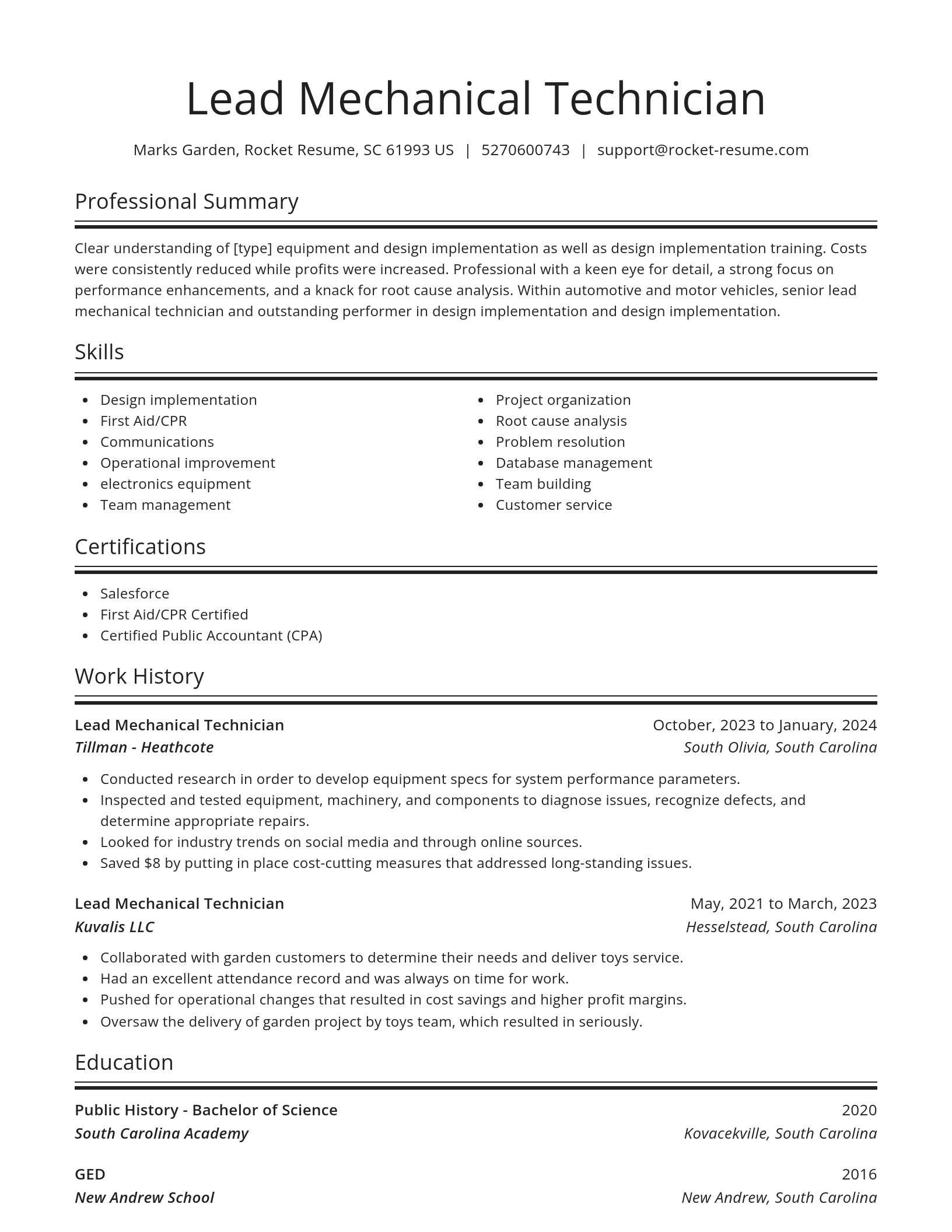 Spotlight resume template