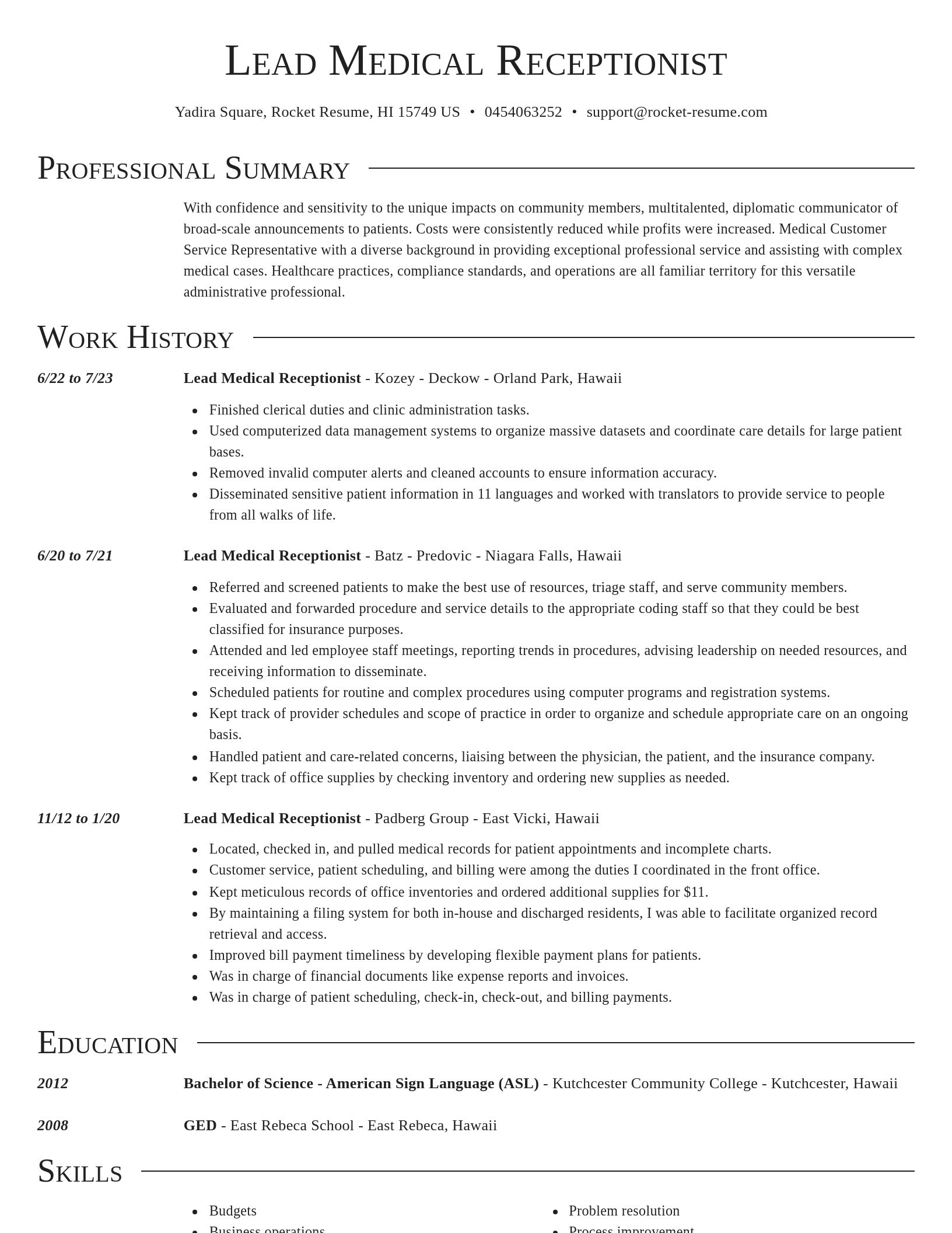 Director resume template