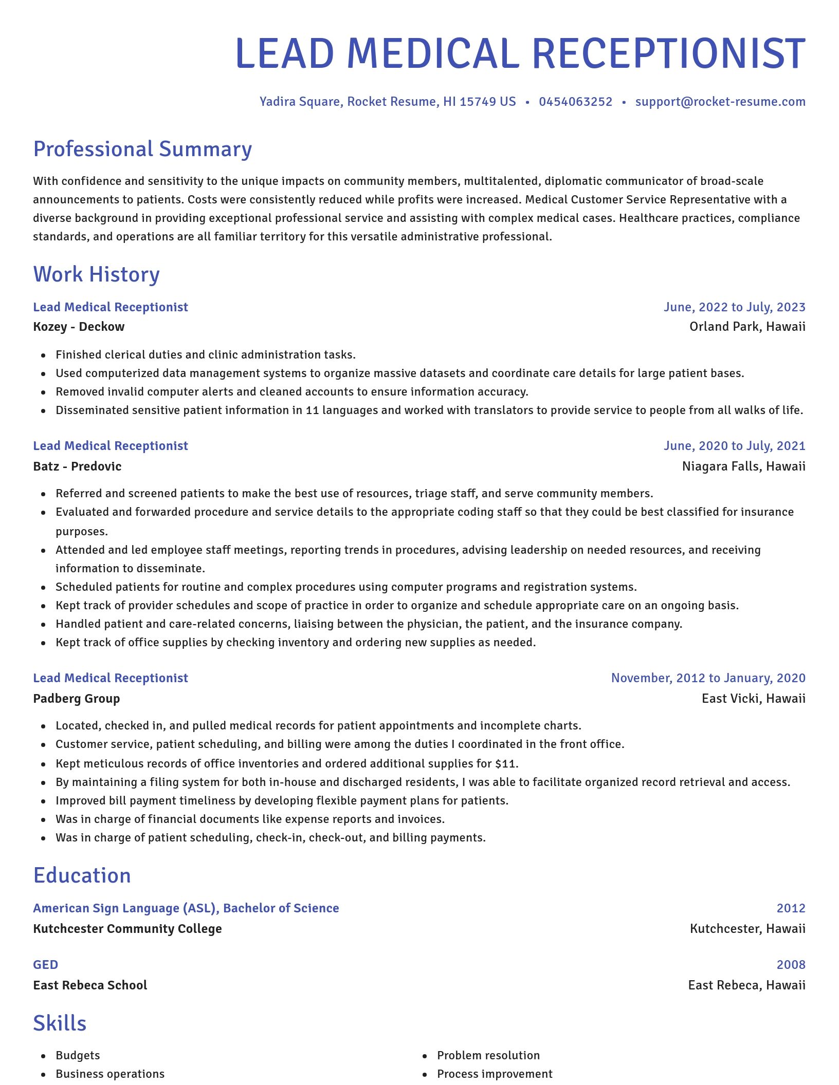 Novel resume template