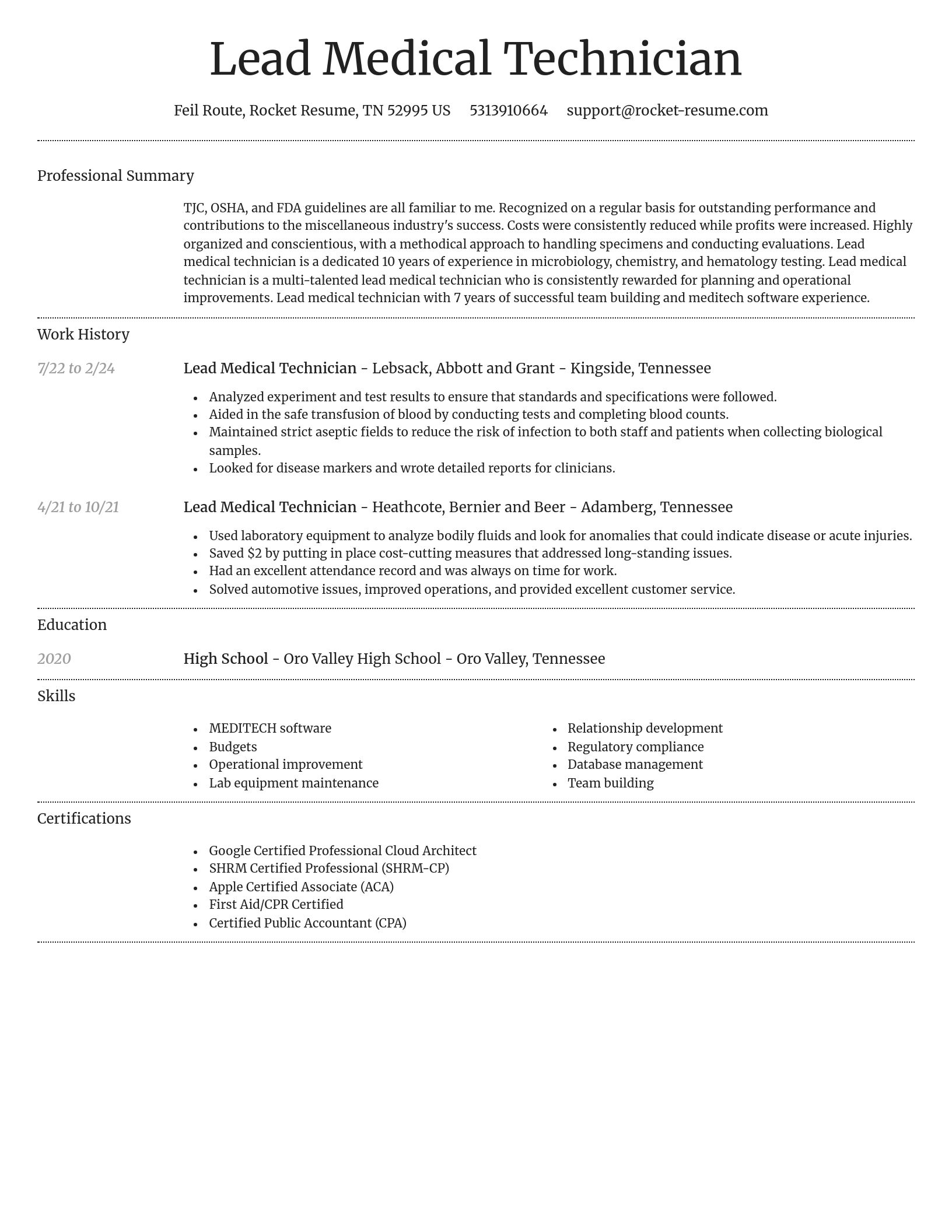 Dignified resume template